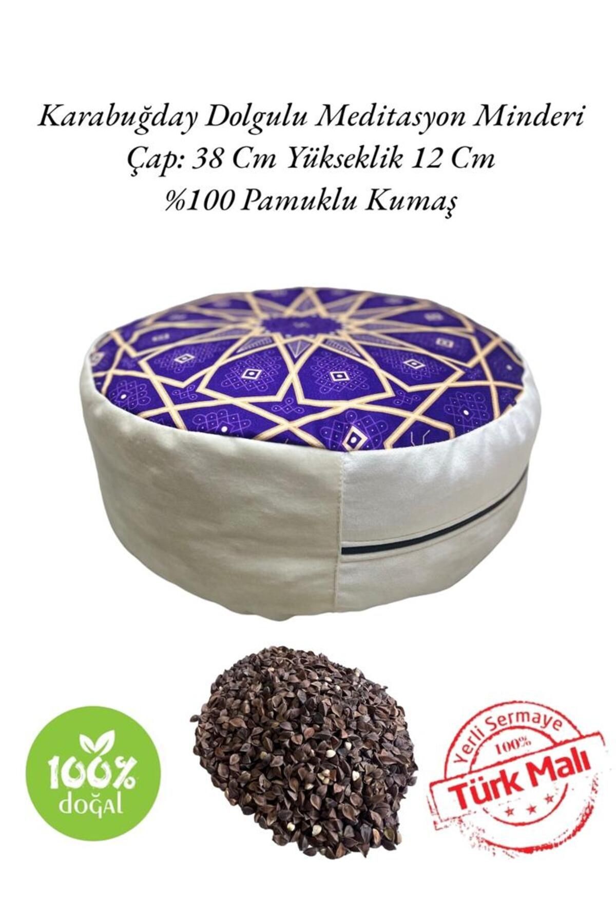 Zafu Karabuğday Dolgulu Meditasyon Minderi - %100 Pamuklu Yoga Meditasyon Minderi