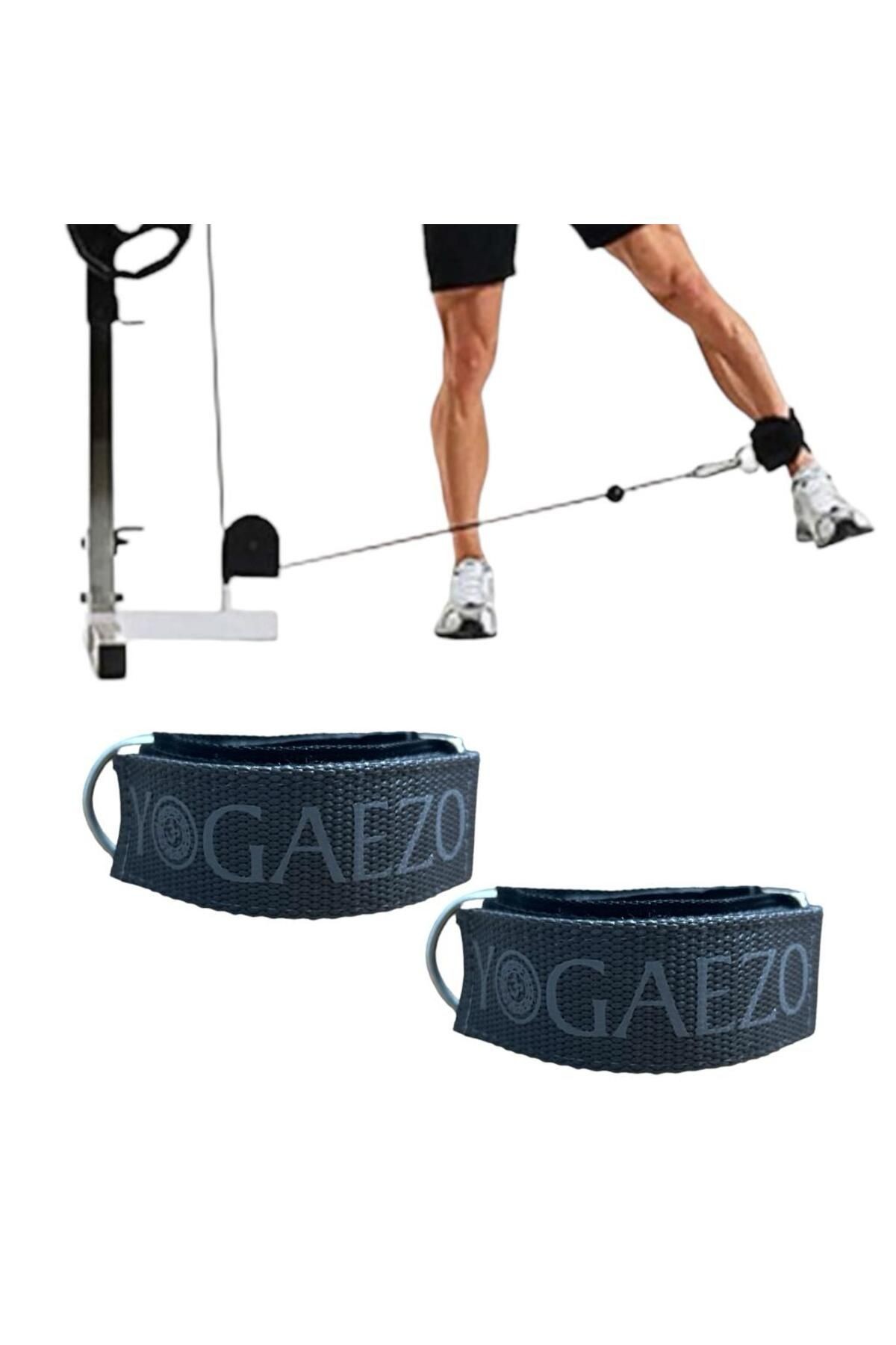 Ayak Bilek Kayışı D-Ring Ağırlık Çekiş Aparatı Direnç Egzersiz Fitness Lastiği Çekme Aparatı 1 Çift