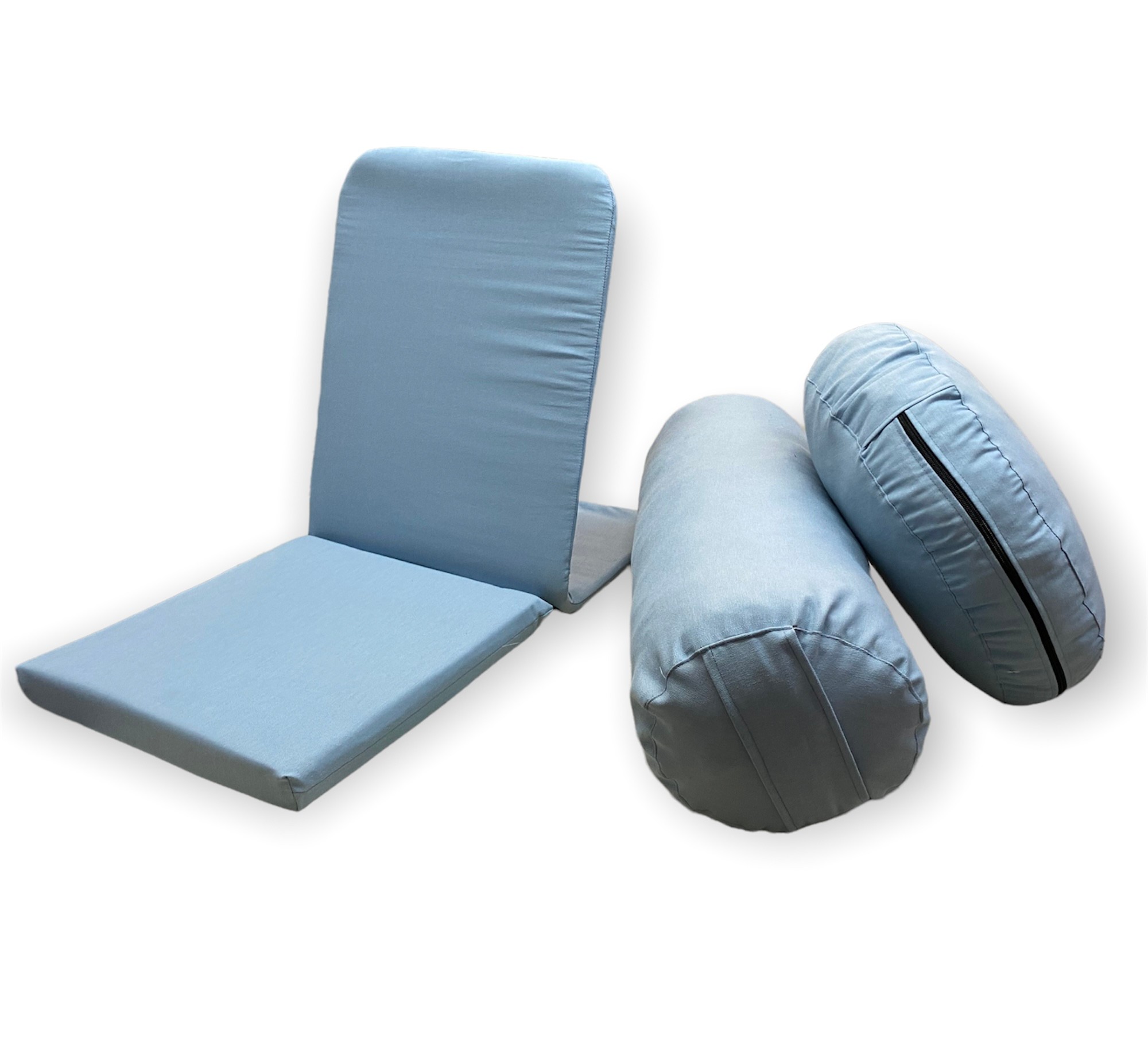 Meditasyon Minderi Meditasyon Sandalyesi Bolster Minderi Üçlü Set - mavi