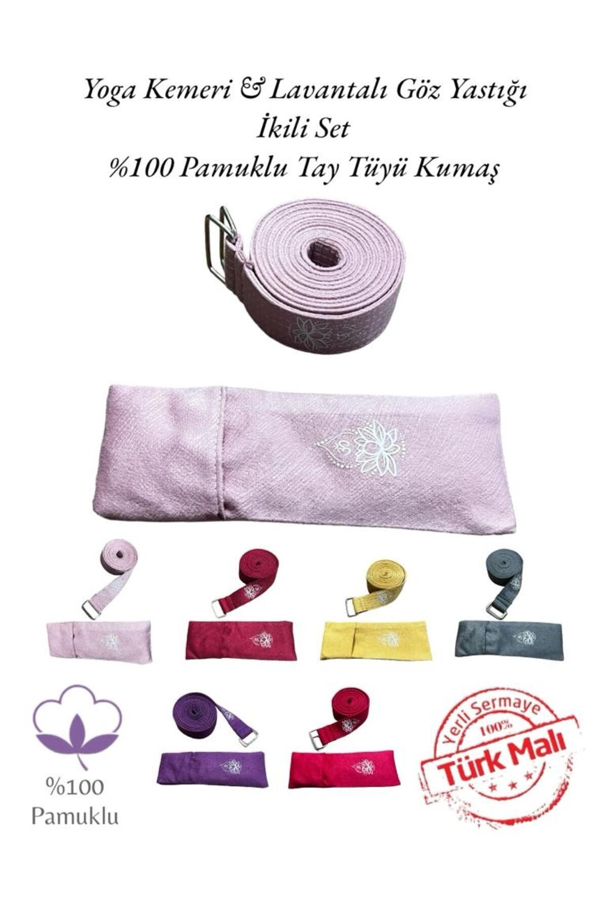 Yoga Kemeri & Yoga Göz Yastığı İkili Set Yoga Meditasyon Ekipmanları - pembe