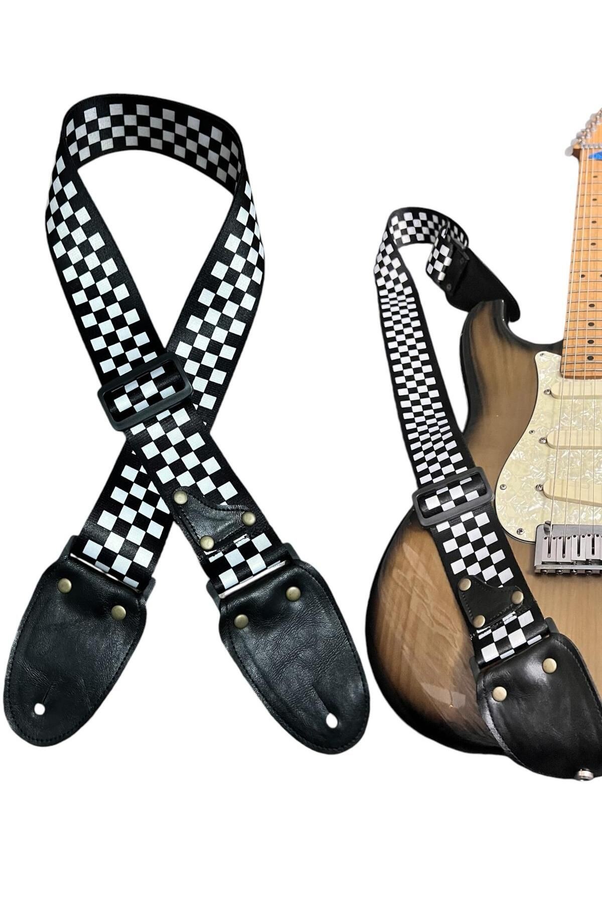 Hakiki Deri Askılıklı Gitar Askısı, Gitar Kayışı 5 Cm Kalınlık Max: 165 Uzunluk Cm Pena Hediyeli