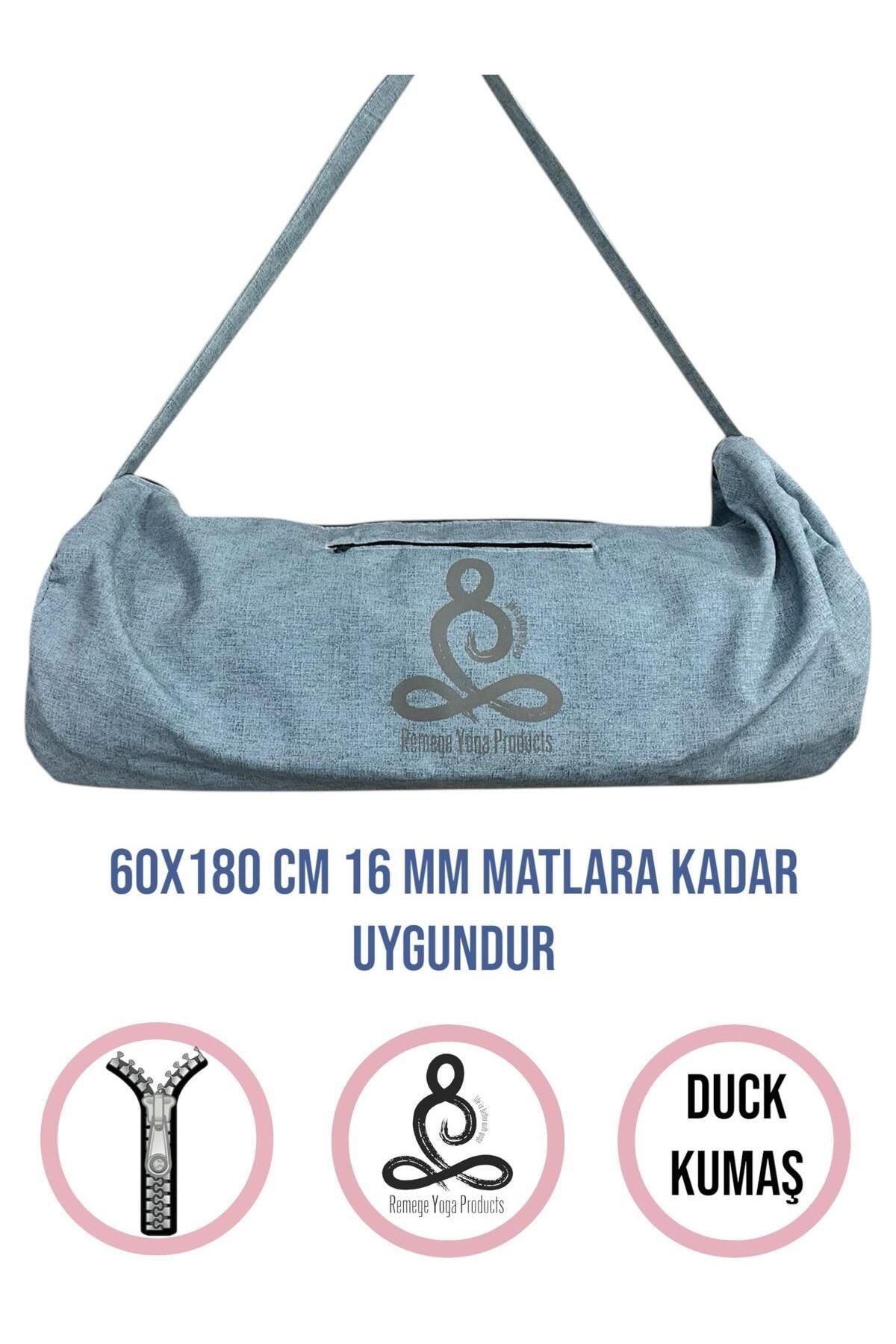 Mat Taşıma Çantası Yoga Fitness Silindir Antrenman Çantası Mat Toplama Lastiği Hediyeli - mavi