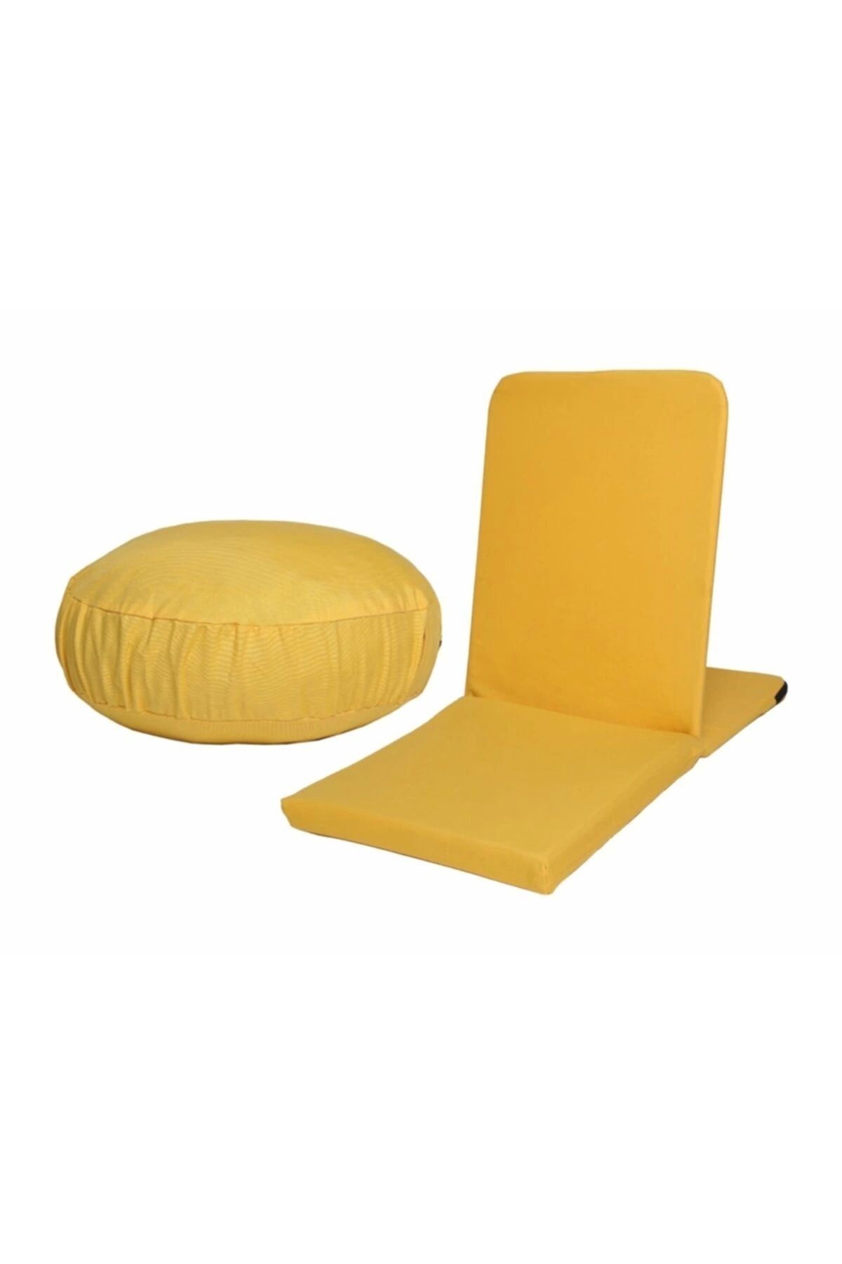 Meditasyon Sandalyesi Backjack + Bolster Minderi + Meditasyon Minderi Ikili Set Set - sarı