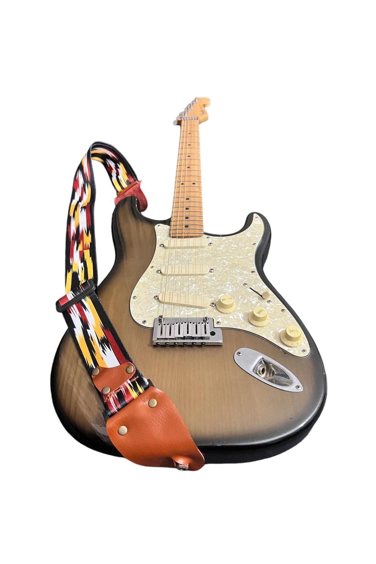 Hakiki Deri Askılıklı Gitar Askısı, Gitar Kayışı 5 Cm Kalınlık Max: 165 Uzunluk Cm Pena Hediyeli