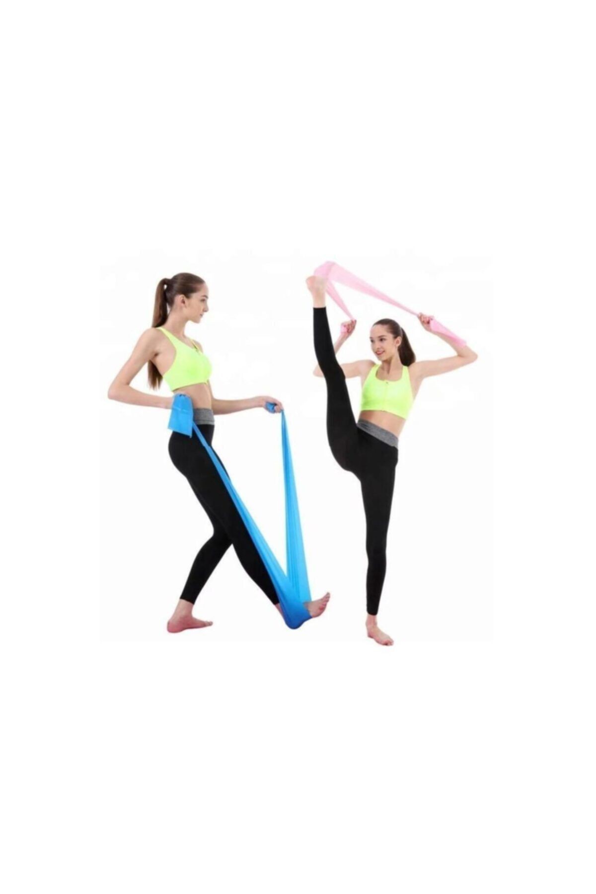 2 Adet Pilates Bandı Jimnastik Plates Lastiği 120x12 cm