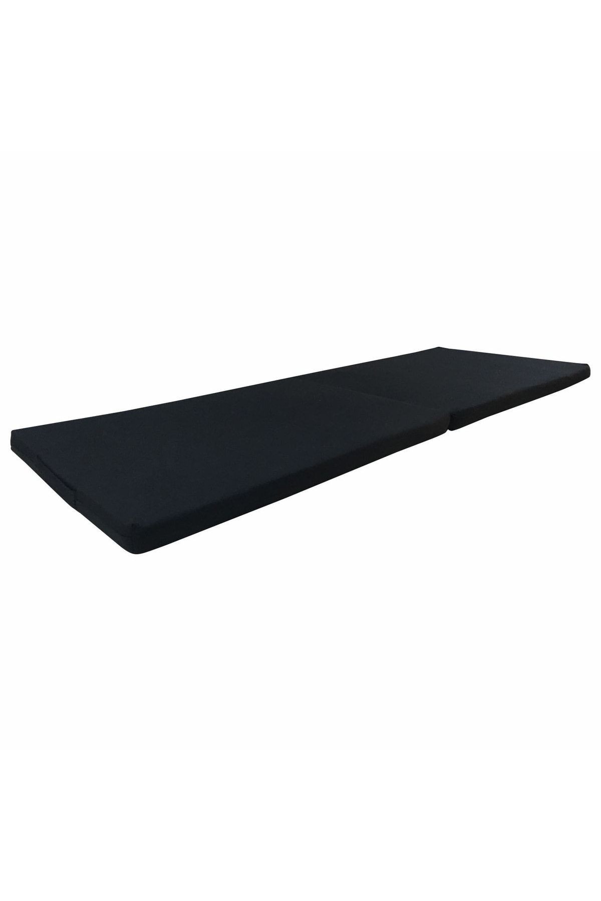 Deprem Yatağı - Üçe Katlanır Koltuk Yatak - Çadır Içi Katlanır Yatak - Kamp Yatağı 60x180x9,5 Cm - siyah
