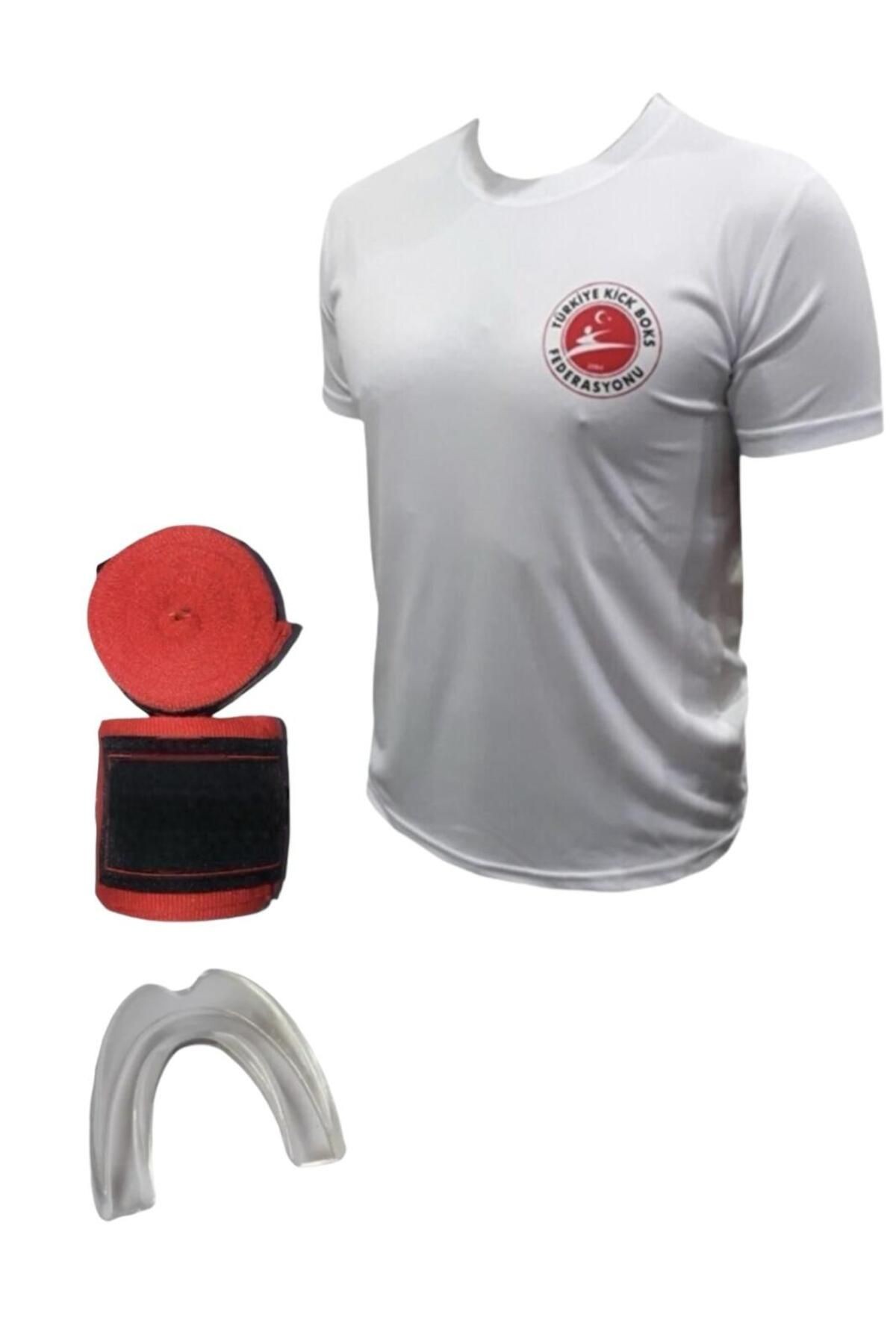 Kickboks Tişörtü - Kick Boks 3,5 Bandaj - Silikon Dişlik Üçlü Set