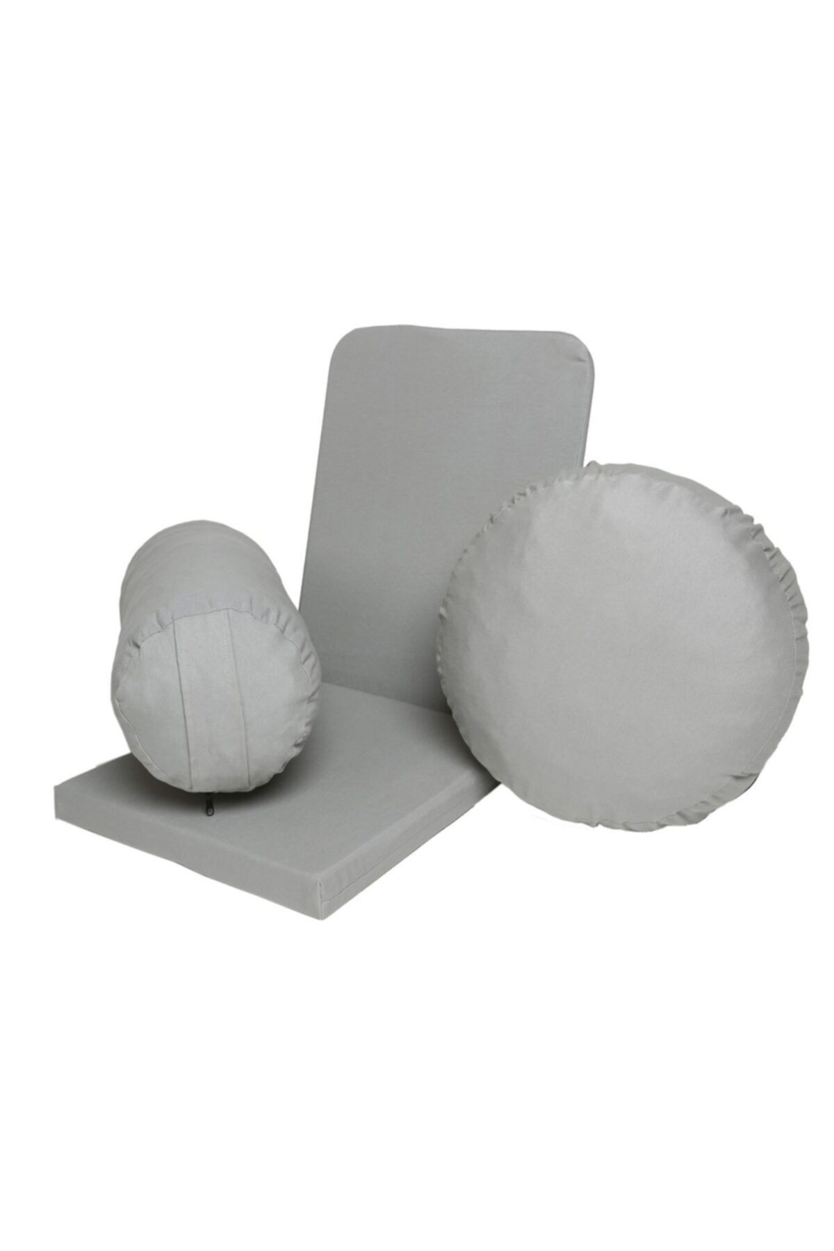 Meditasyon Minderi Meditasyon Sandalyesi Bolster Minderi Üçlü Set - gri