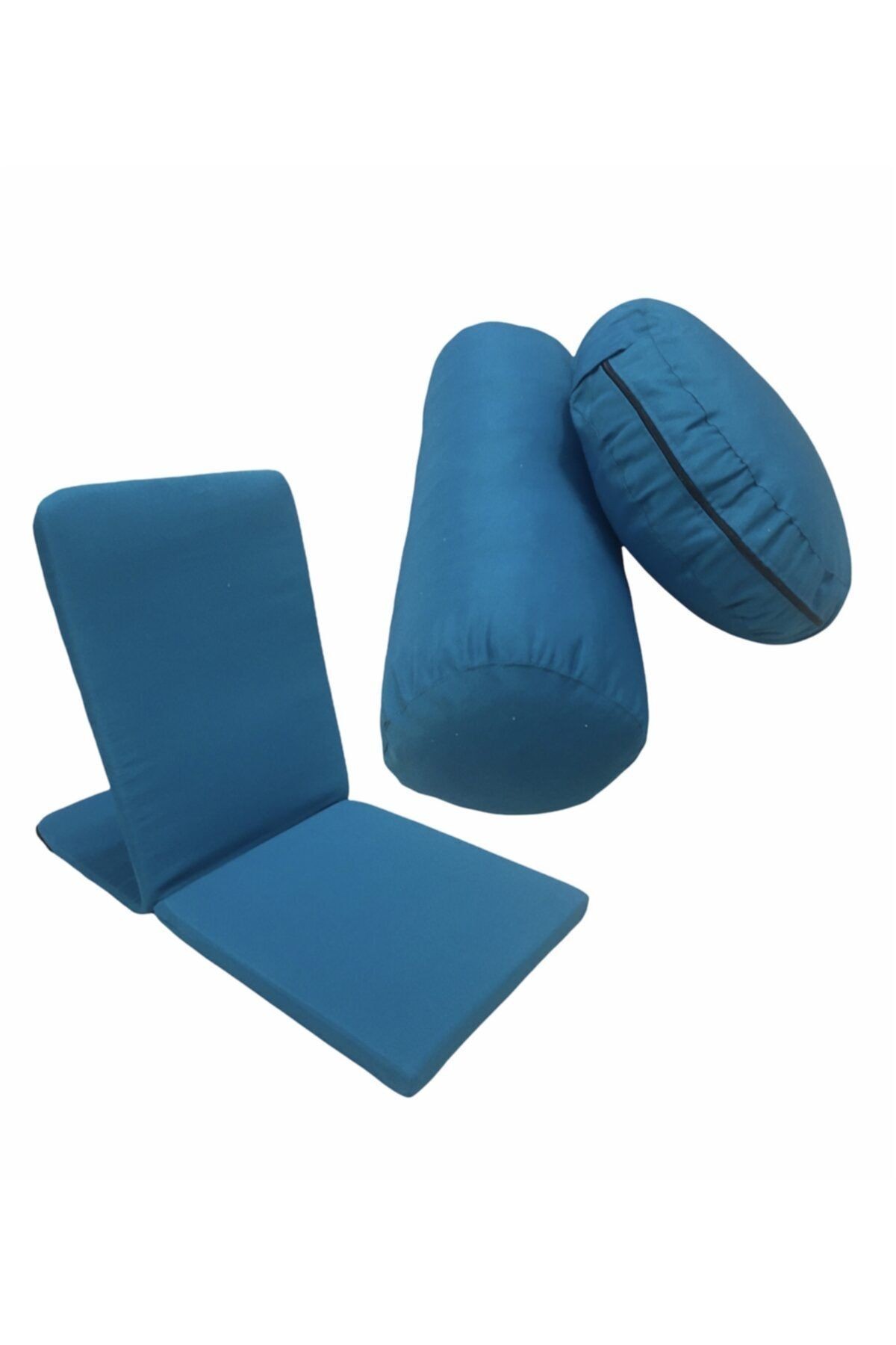 Meditasyon Sandalyesi & Bolster Minderi & Meditasyon Minderi Üçlü Set