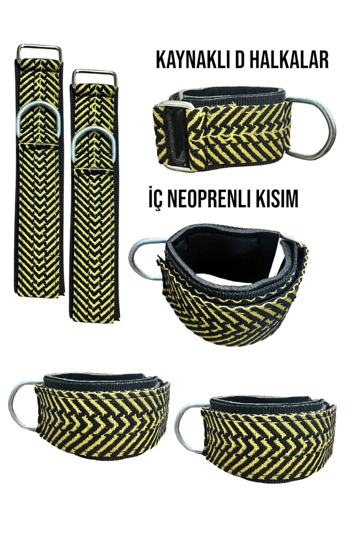 Ayak Bilek Kayışı D-Ring Ağırlık Çekiş Aparatı Direnç Egzersiz Fitness Lastik Çekme Aparatı 1 Çift