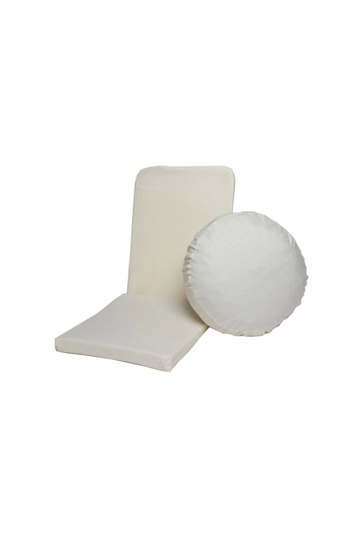 Meditasyon Sandalyesi Backjack + Bolster Minderi + Meditasyon Minderi Ikili Set Set - krem