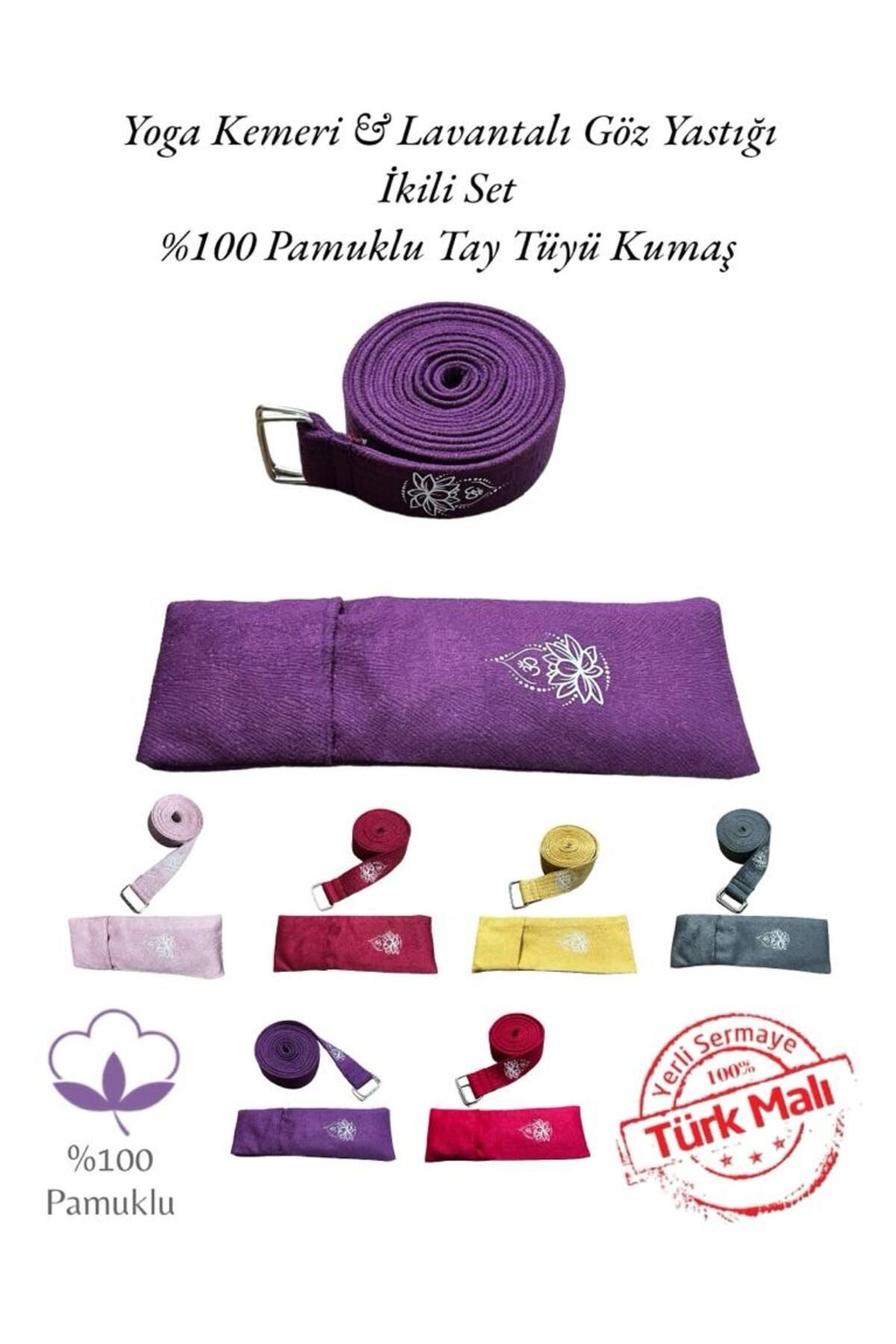 Yoga Kemeri & Yoga Göz Yastığı İkili Set Yoga Meditasyon Ekipmanları - mor