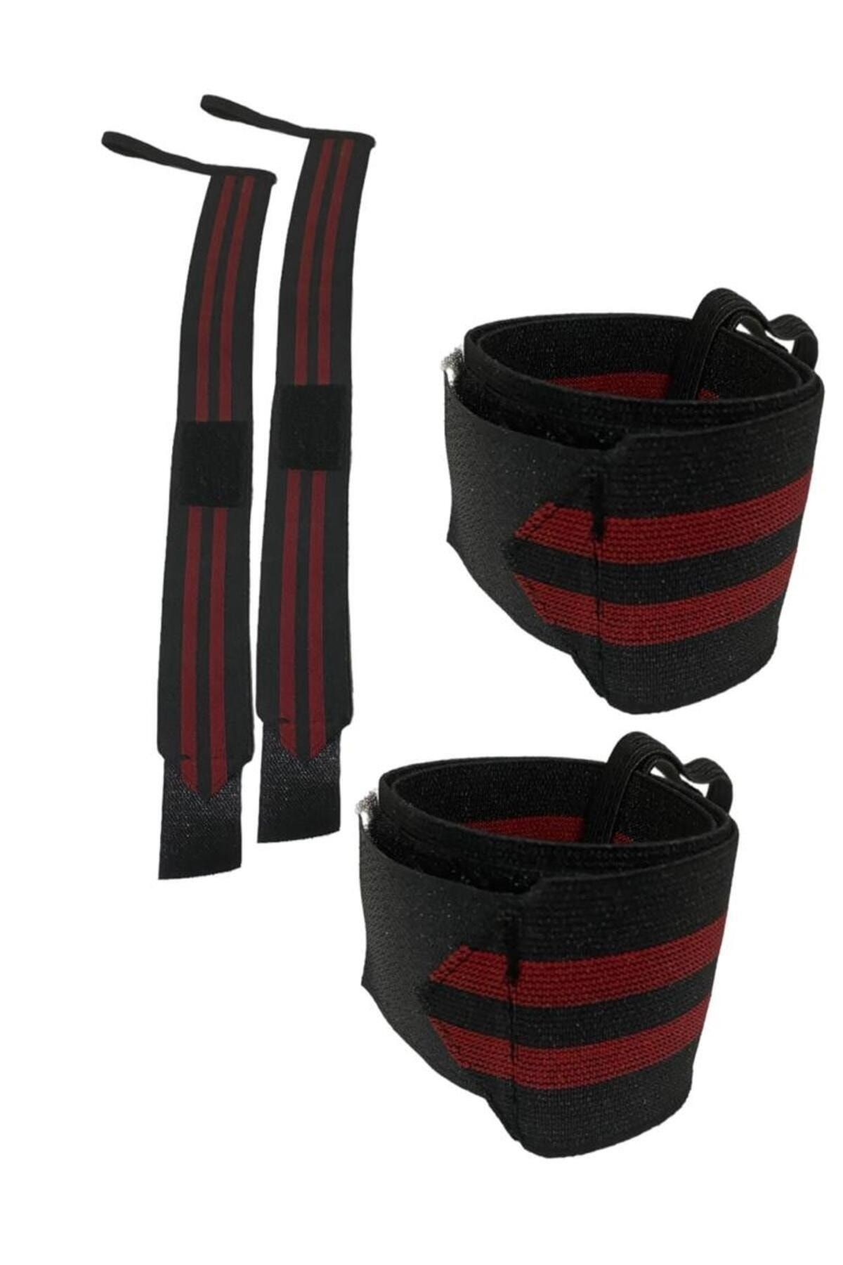 Halter & Fitness & Crossfit Bilek Bandajı 50 Cm X 5 Cm - Wrist Wraps El Bilek Sargısı - 1 Çift