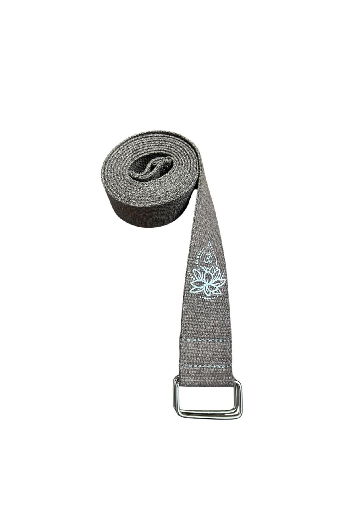 Yoga Kemeri  - Yoga Germe Kayışı - Lotus Baskılı Yoga Kemeri 180 Cm Çift Halkalı