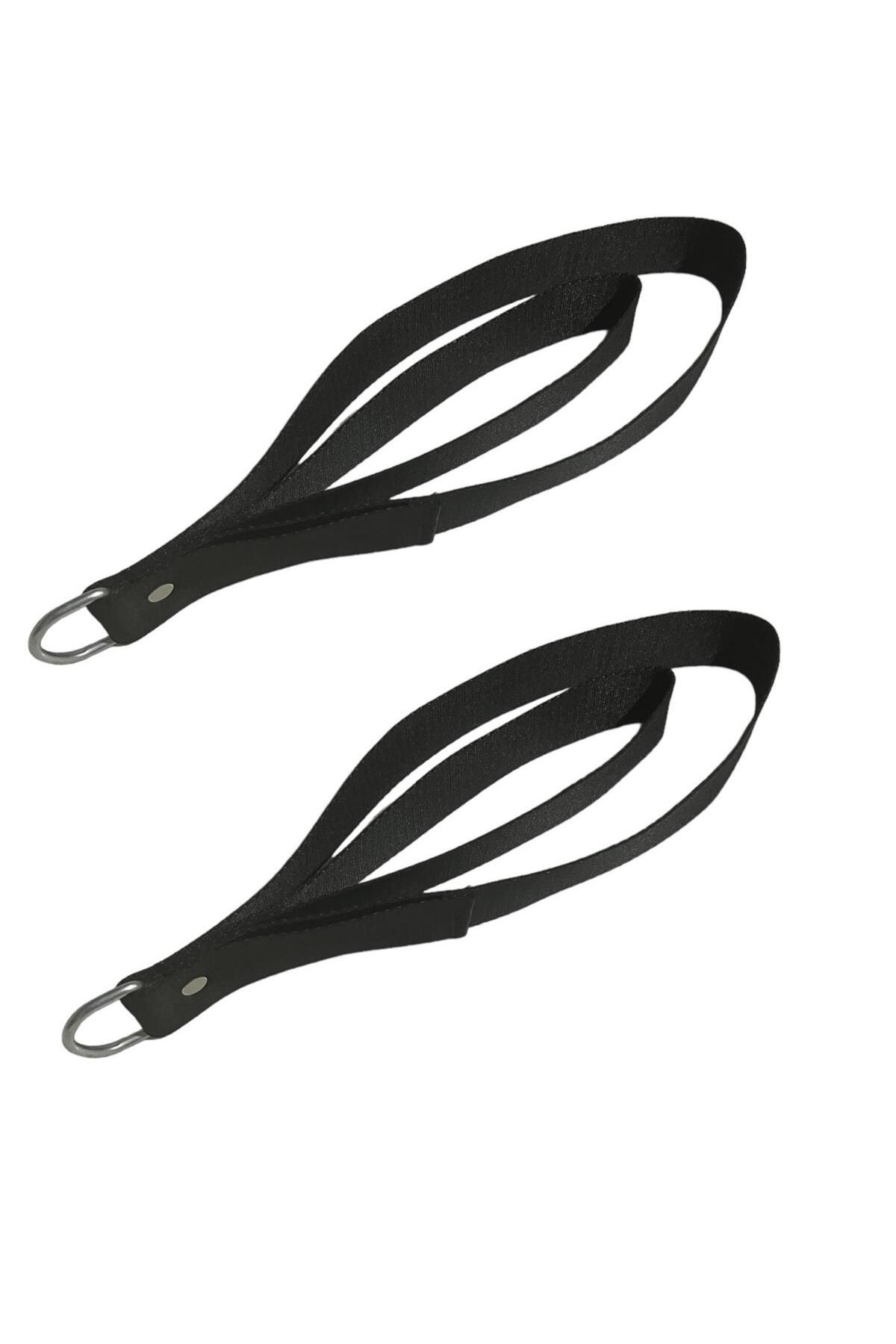 1 Çift Antrasit-Kırmızı Pilates Reformer Halatı +  1 Çift Pilates Reformer Elcik Straps - İkili Set