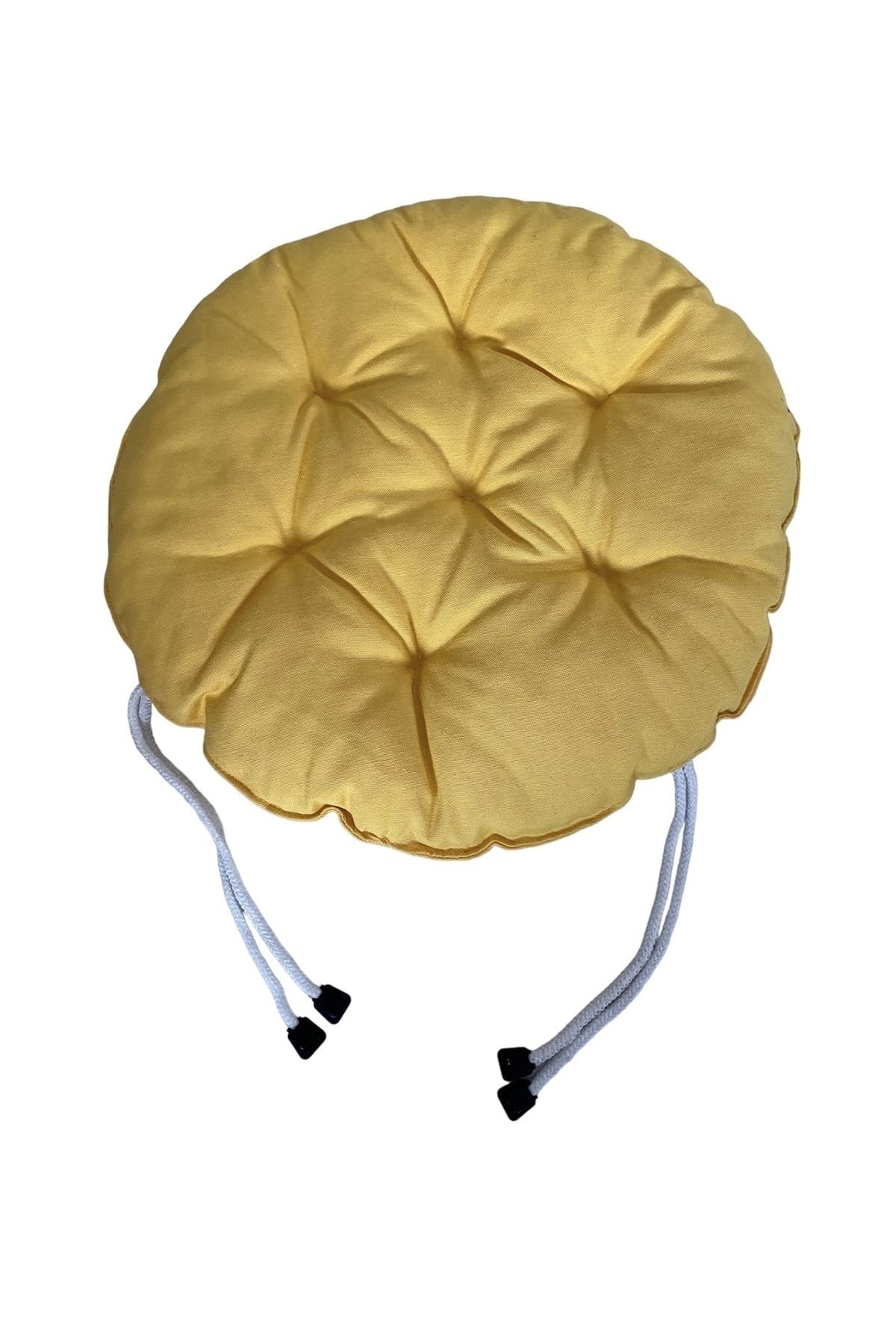 6 ADET 40X40 Cm Yuvarlak Tabure Minderi - Sandalye Minderi - Puf Minder