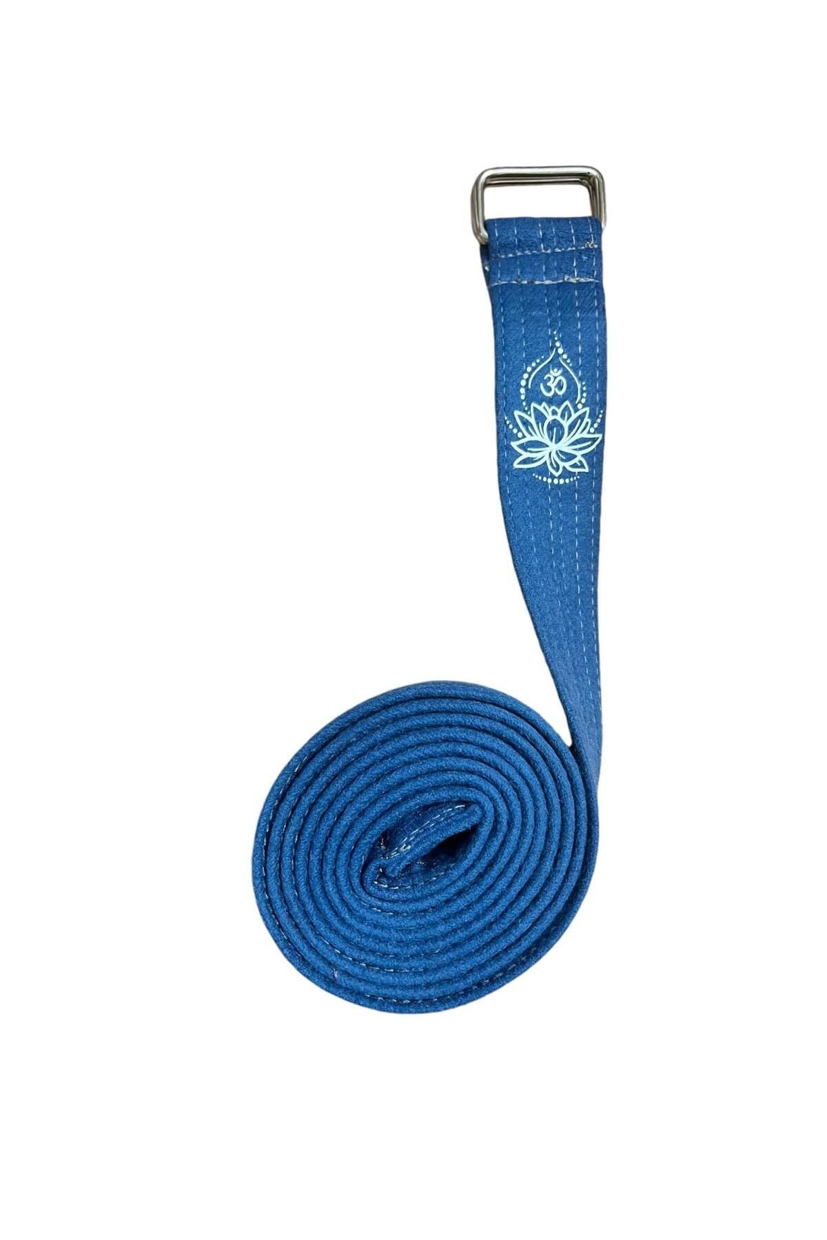 Lotus Çiçeği Baskılı Yoga Kemeri 200 Cm x 4,5 cm %100 Pamuklu