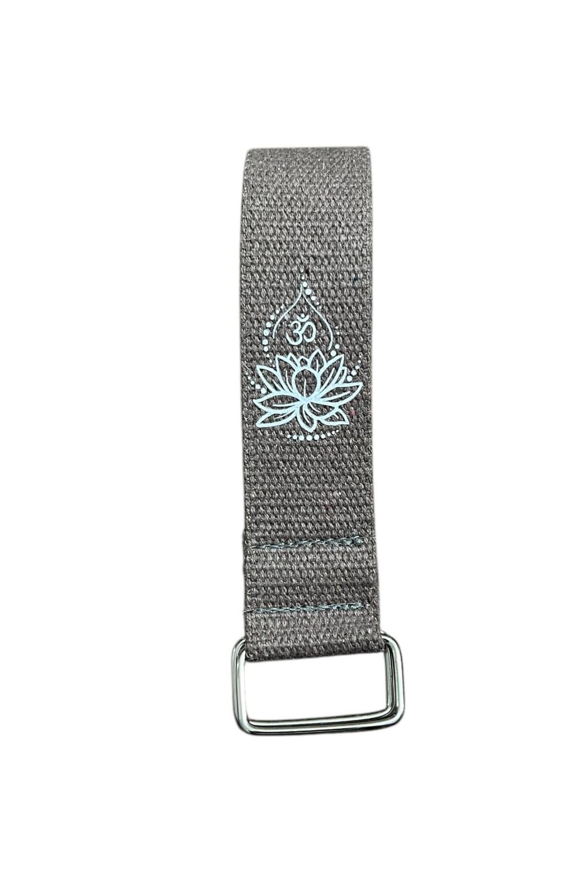 Yoga Kemeri  - Yoga Germe Kayışı - Lotus Baskılı Yoga Kemeri 180 Cm Çift Halkalı