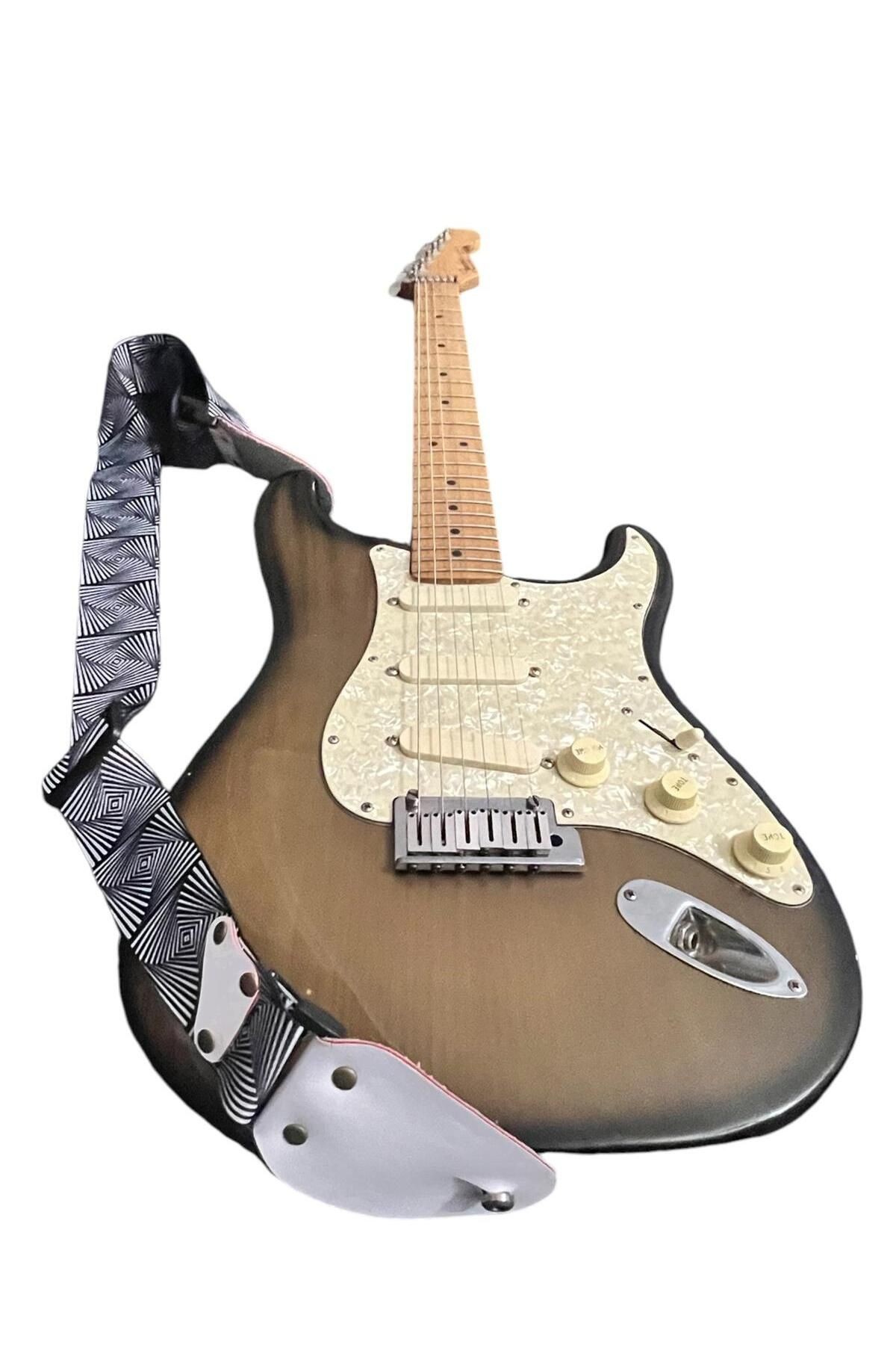 Gitar Askısı, Gitar Omuz Askısı Gitar Kayışı 5 Cm Kalınlık Max: 165 Cm Pena Hediyeli Beyaz Askılıklı