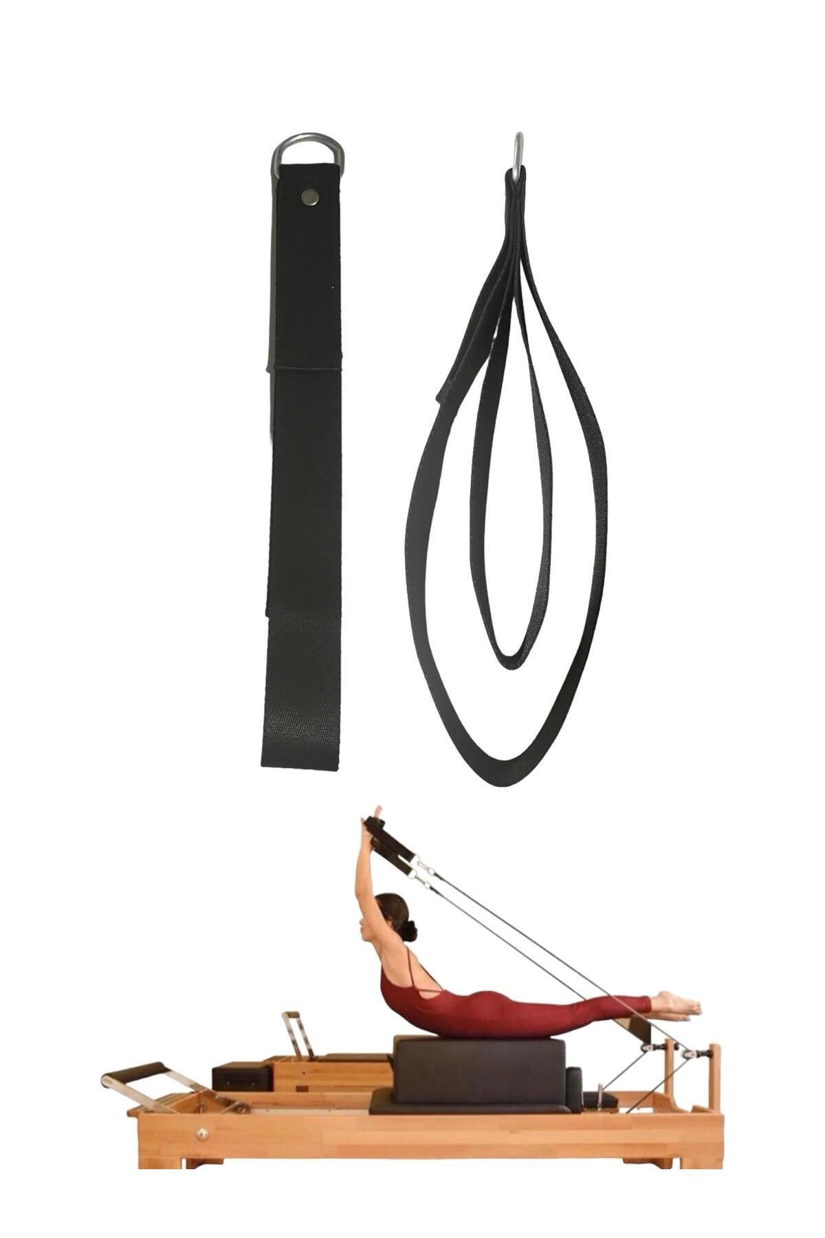 1 Çift Kırmızı-Beyaz Pilates Reformer Halatı +  1 Çift Pilates Reformer Elcik Straps - İkili Set