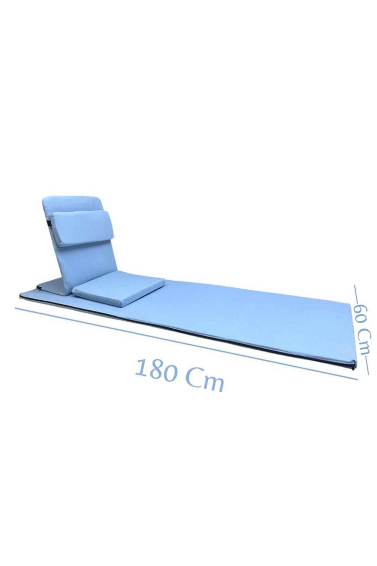 BACKJACK MEDİTASYON SANDALYESİ DESTEKLİ YER MİNDERİ + 60X180 KUMAŞ MAT - BACKJACK 3XL - buz mavisi