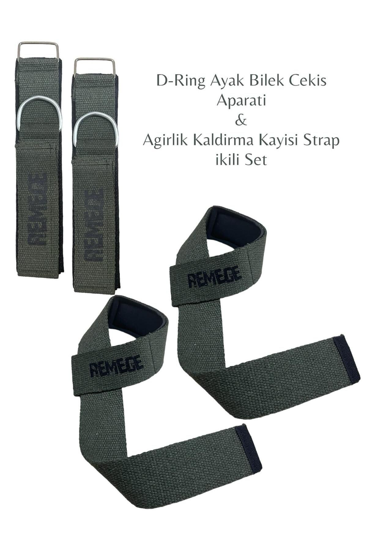 Ağırlık Kaldırma Kayışı Halter Strap - D-Ring Fitness Reformer Crossfit Ayak Bilek Kayışı İkili Set