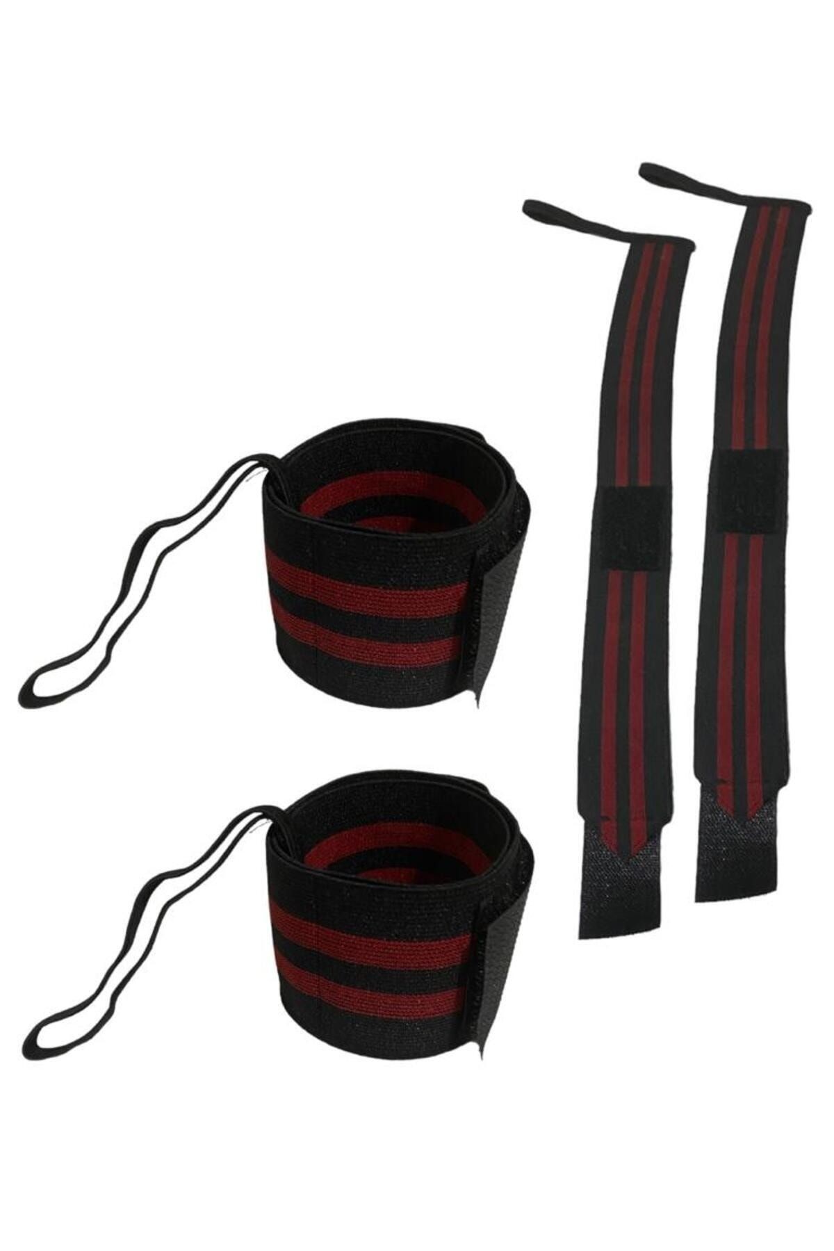 Halter & Fitness & Crossfit Bilek Bandajı 50 Cm X 5 Cm - Wrist Wraps El Bilek Sargısı - 1 Çift