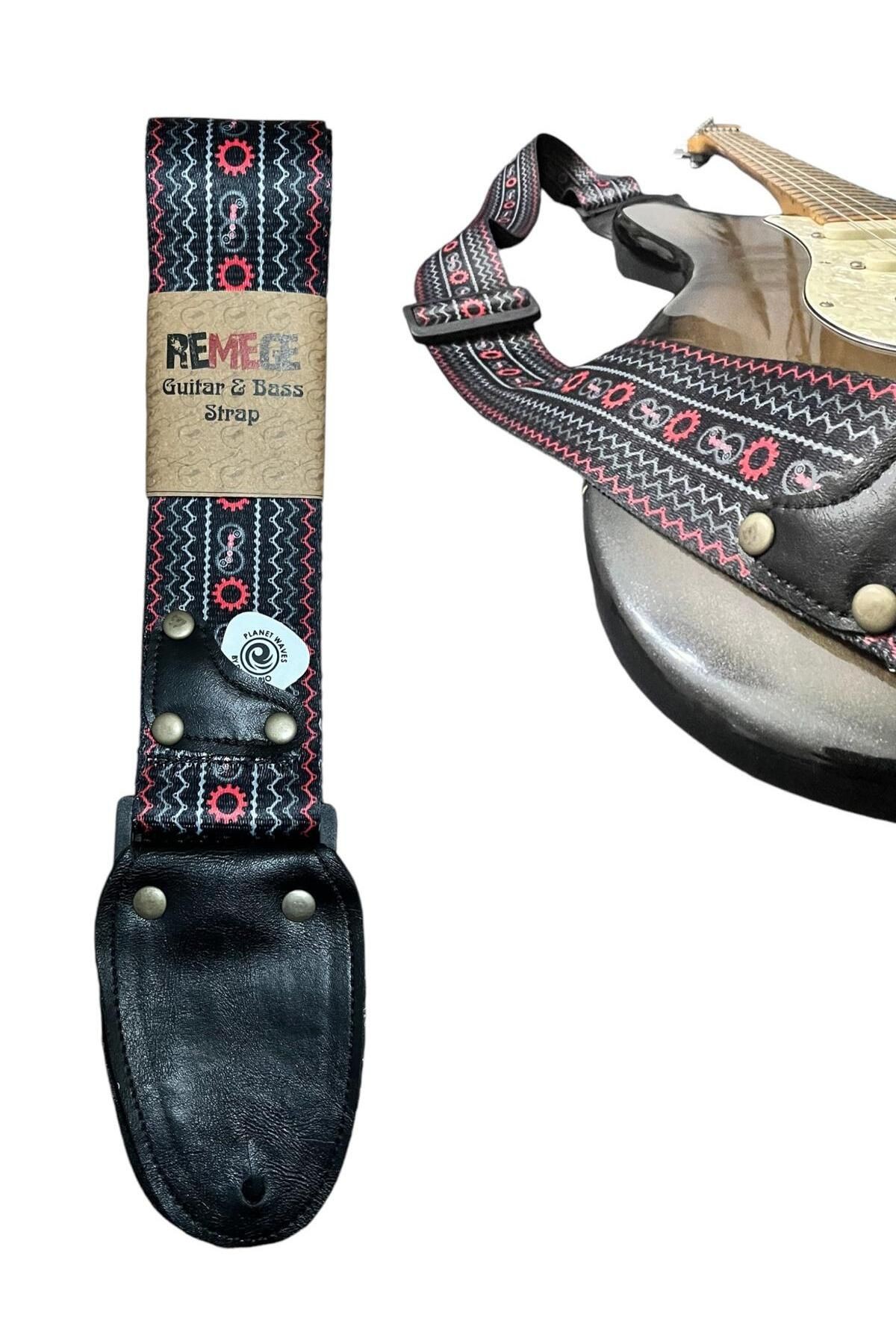 Hakiki Deri Askılıklı Gitar Askısı, Gitar Kayışı 5 Cm Kalınlık Max: 165 Uzunluk Cm Pena Hediyeli
