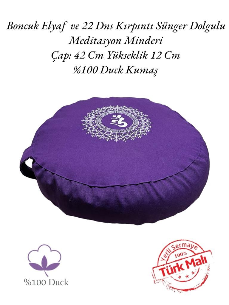 10 Adet Meditasyon Minderi - Yuvarlak Yoga Minderi - Baskılı Mor