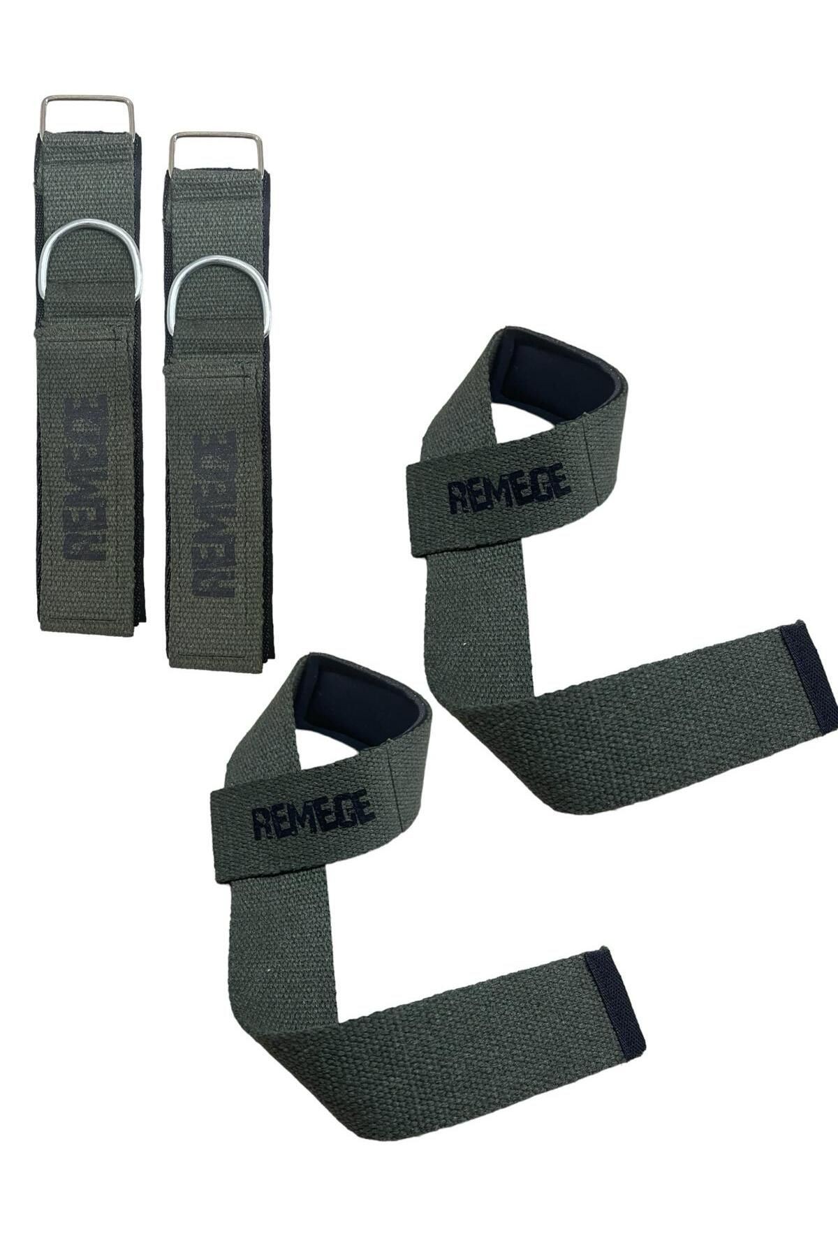 Ağırlık Kaldırma Kayışı Halter Strap - D-Ring Fitness Reformer Crossfit Ayak Bilek Kayışı İkili Set