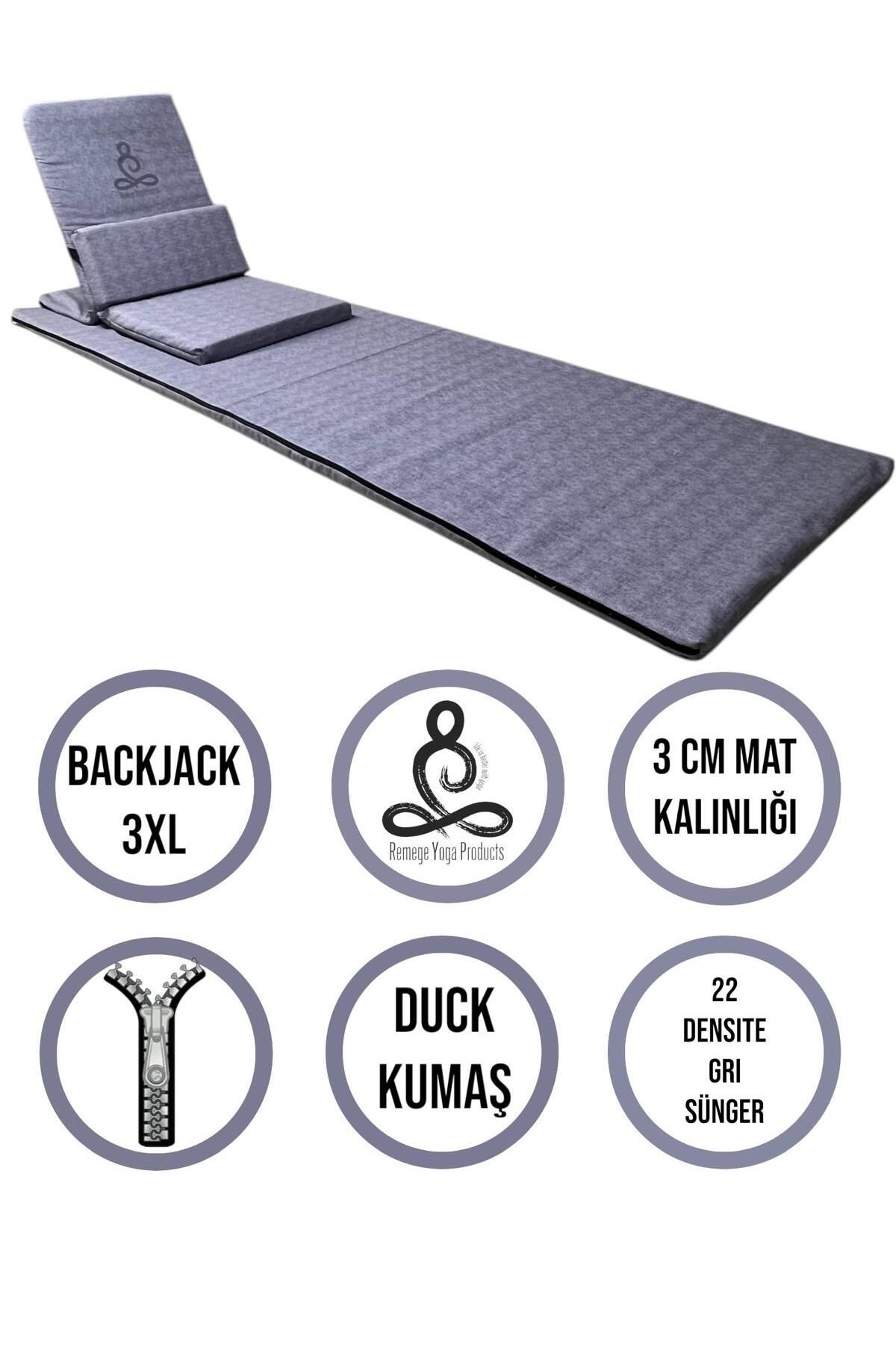Backjack 3XL - Backjack Yoga Meditasyon Nefes Sandalyesi Destekli Yer Minderi ve 60x180 Kumaş Mat - antrasit