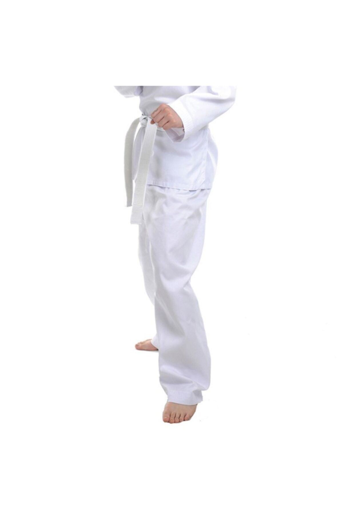 Taekwondo Pantolonu - Beyaz Tek Alt