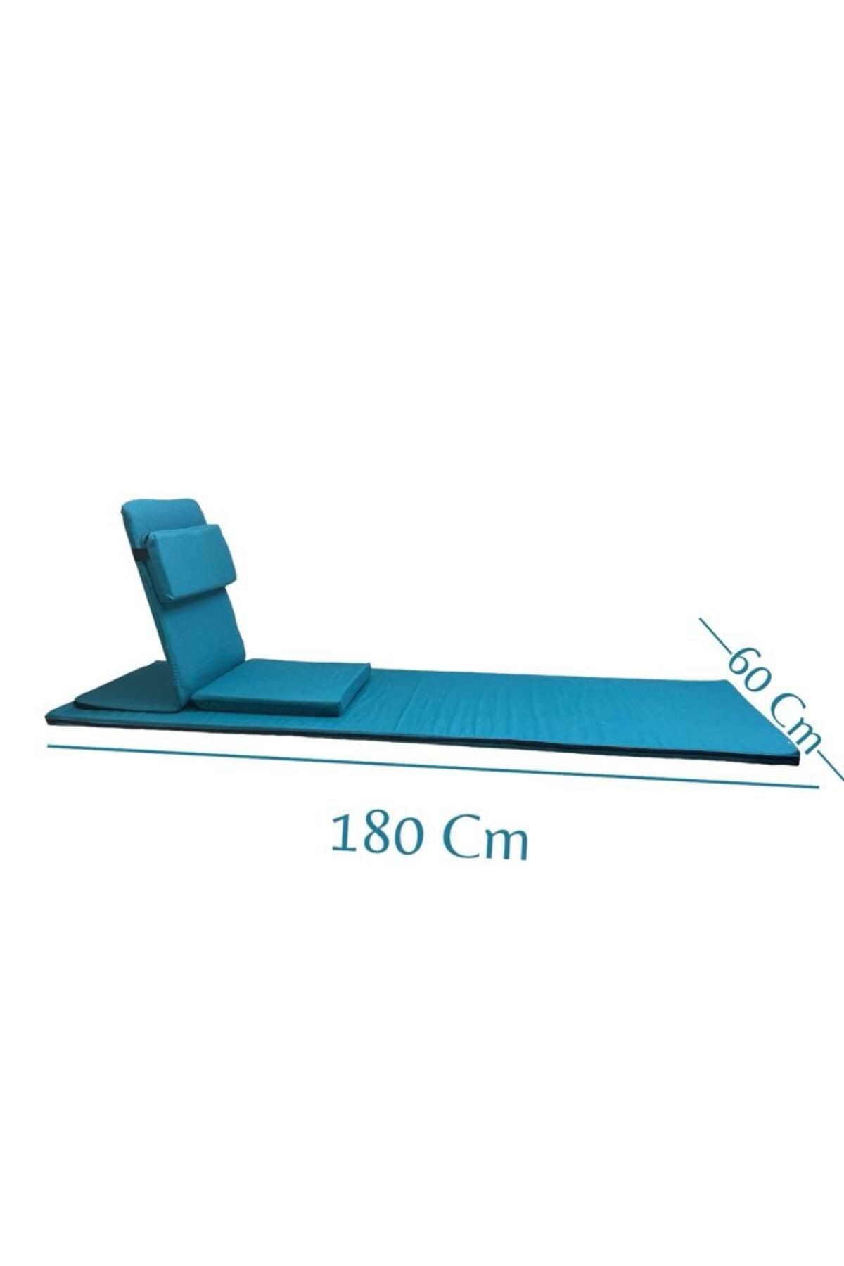 BACKJACK MEDİTASYON SANDALYESİ DESTEKLİ YER MİNDERİ + 60X180 KUMAŞ MAT - BACKJACK 3XL - petrol mavisi