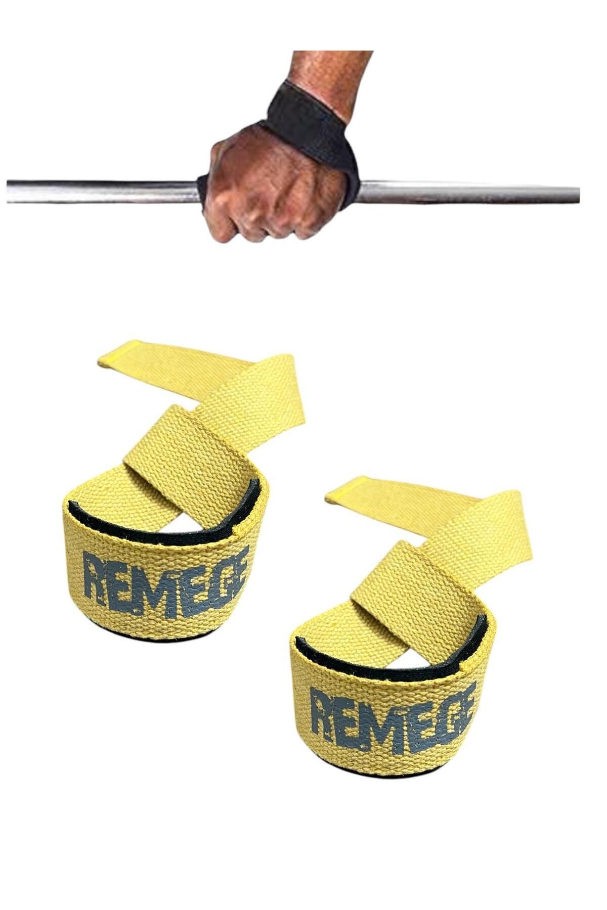 Deadlift Ağırlık Kaldırma Kayışı Halter Strap Fitness Crossfit Ağırlık Kaldırma Kayışı / Wrist Strap - sarı