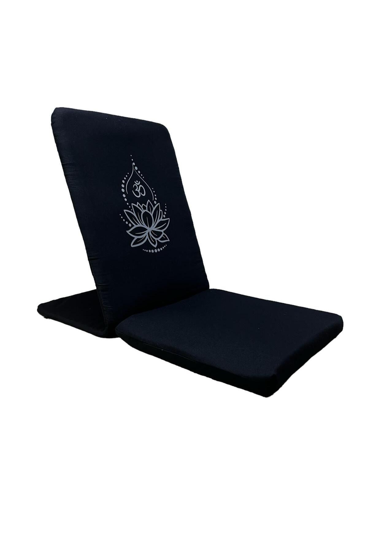 Lotus Çiçeği Baskılı Backjack Meditasyon Sandalyesi & Yoga Battaniyesi İkili Set