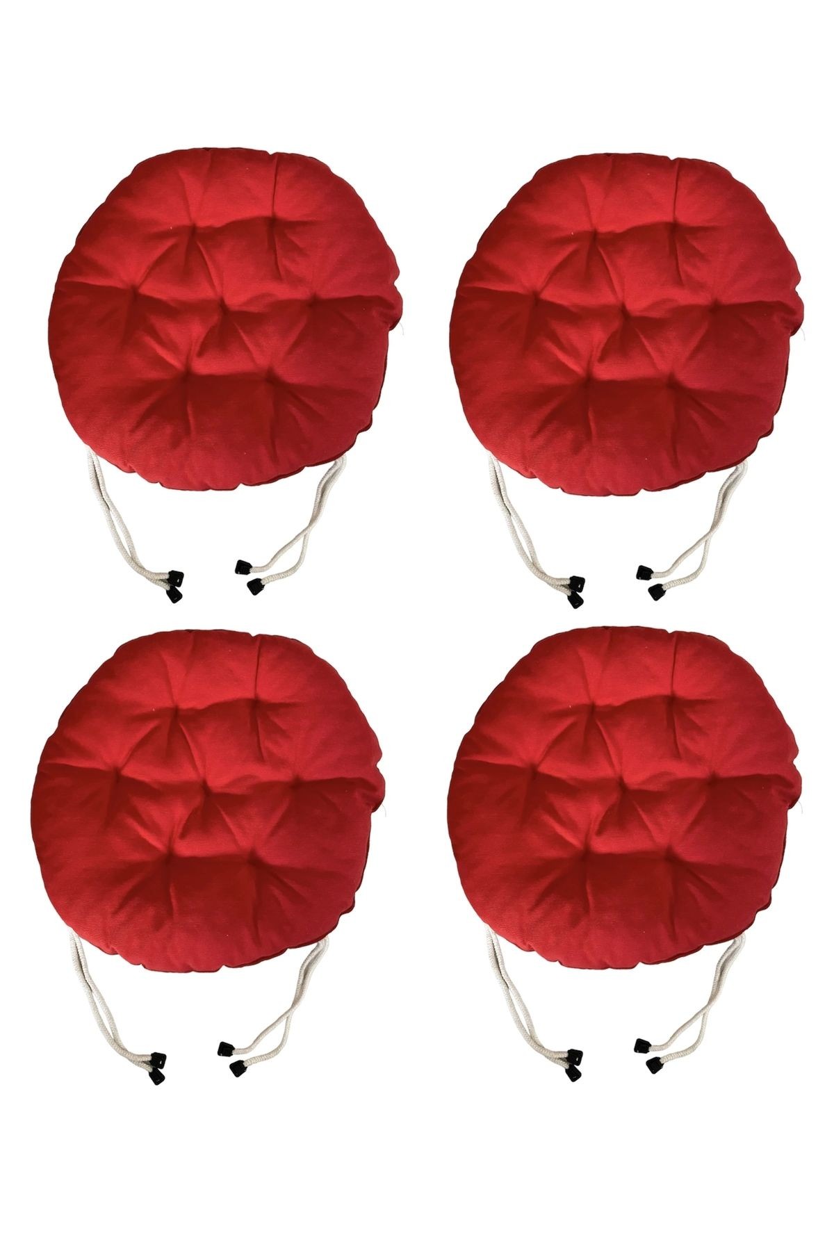 4 ADET 40X40 Cm Yuvarlak Tabure Minderi - Sandalye Minderi - Puf Minder