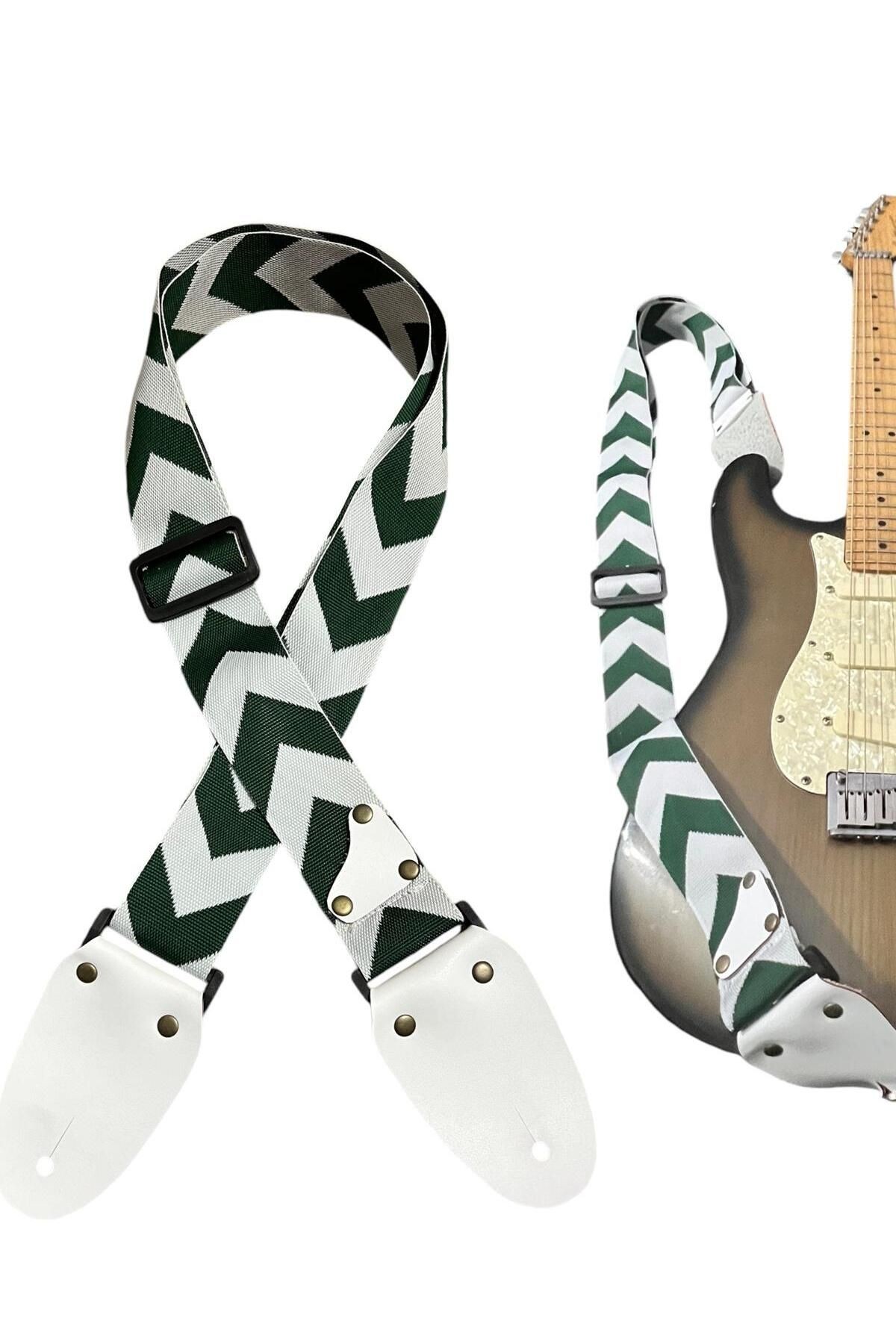 Gitar Askısı, Gitar Omuz Askısı Gitar Kayışı 5 Cm Kalınlık Max: 165 Cm Pena Hediyeli Beyaz Askılıklı
