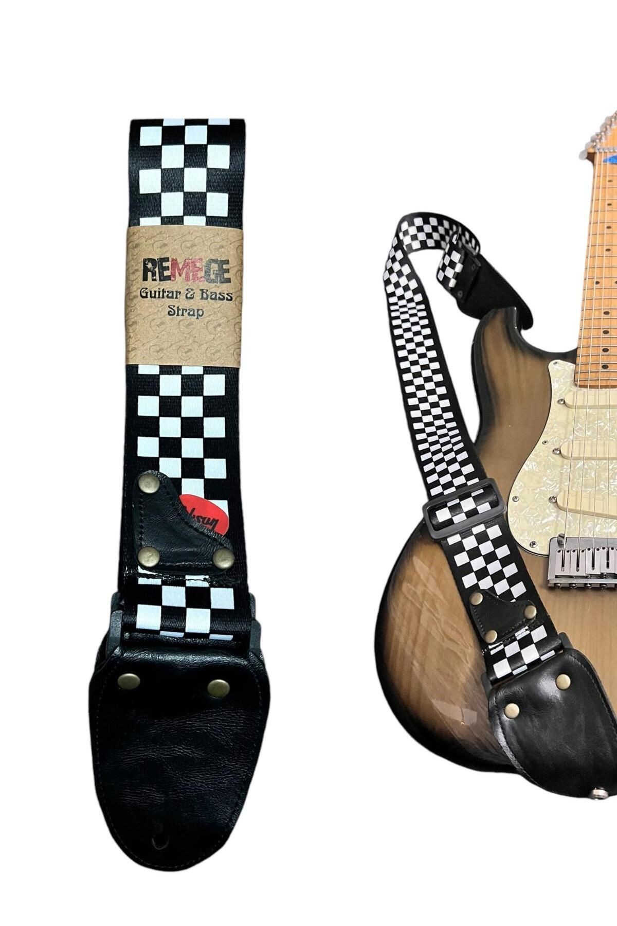 Hakiki Deri Askılıklı Gitar Askısı, Gitar Kayışı 5 Cm Kalınlık Max: 165 Uzunluk Cm Pena Hediyeli