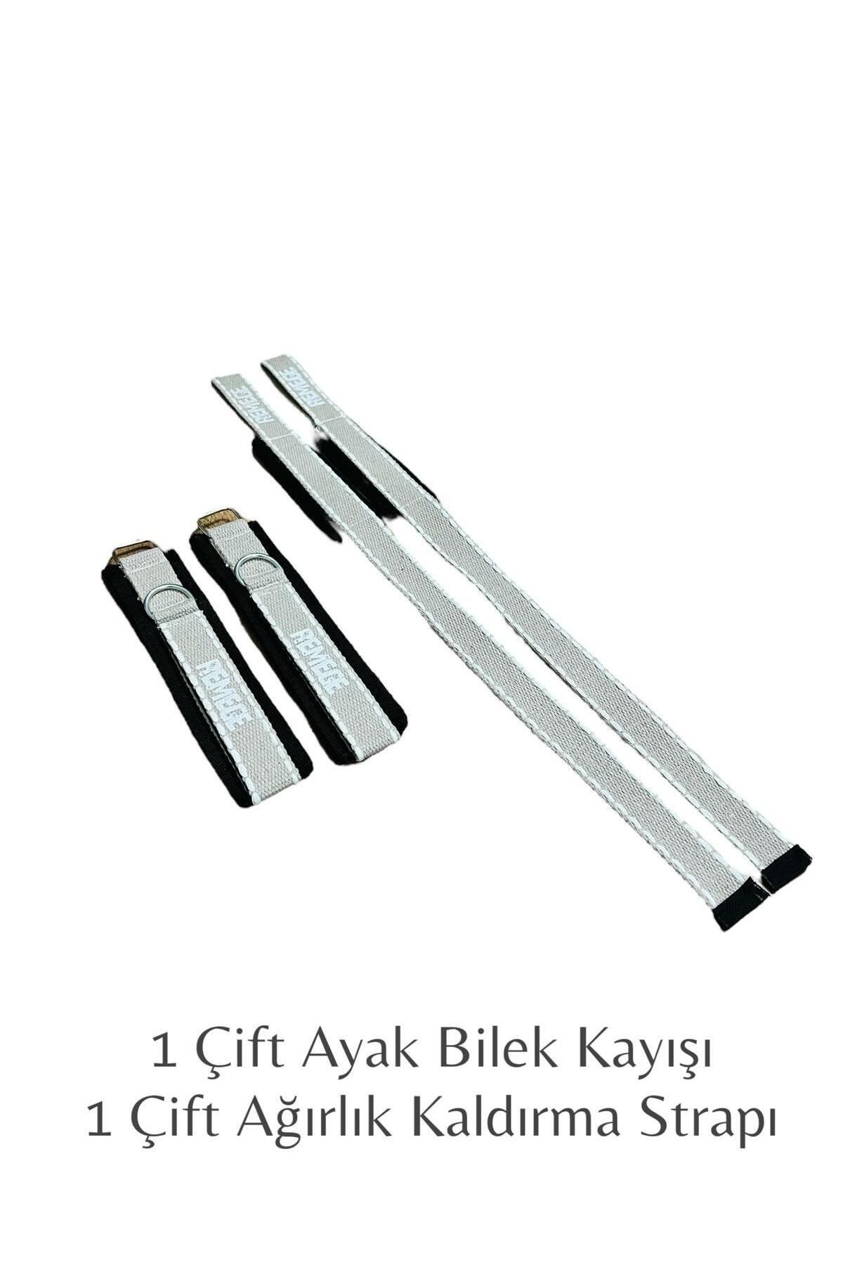 Ayak Bilek Kayışı D-Ring Ağırlık Çekiş Aparatı  & Ağırlık Kaldırma Kayışı İkili Set