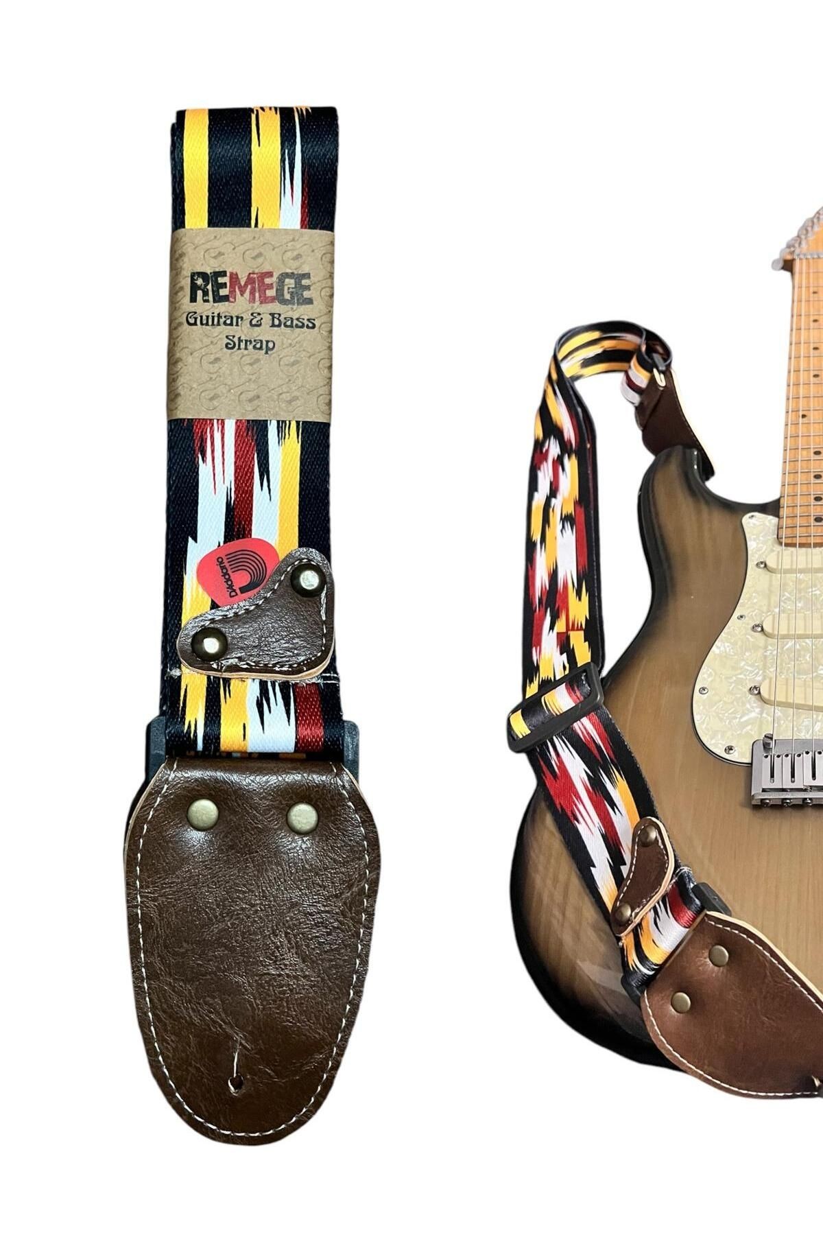 Gitar Askısı, Gitar Omuz Askısı Gitar Kayışı 5 Cm Kalınlık Max: 165 Cm Uzunluk Pena Hediyeli