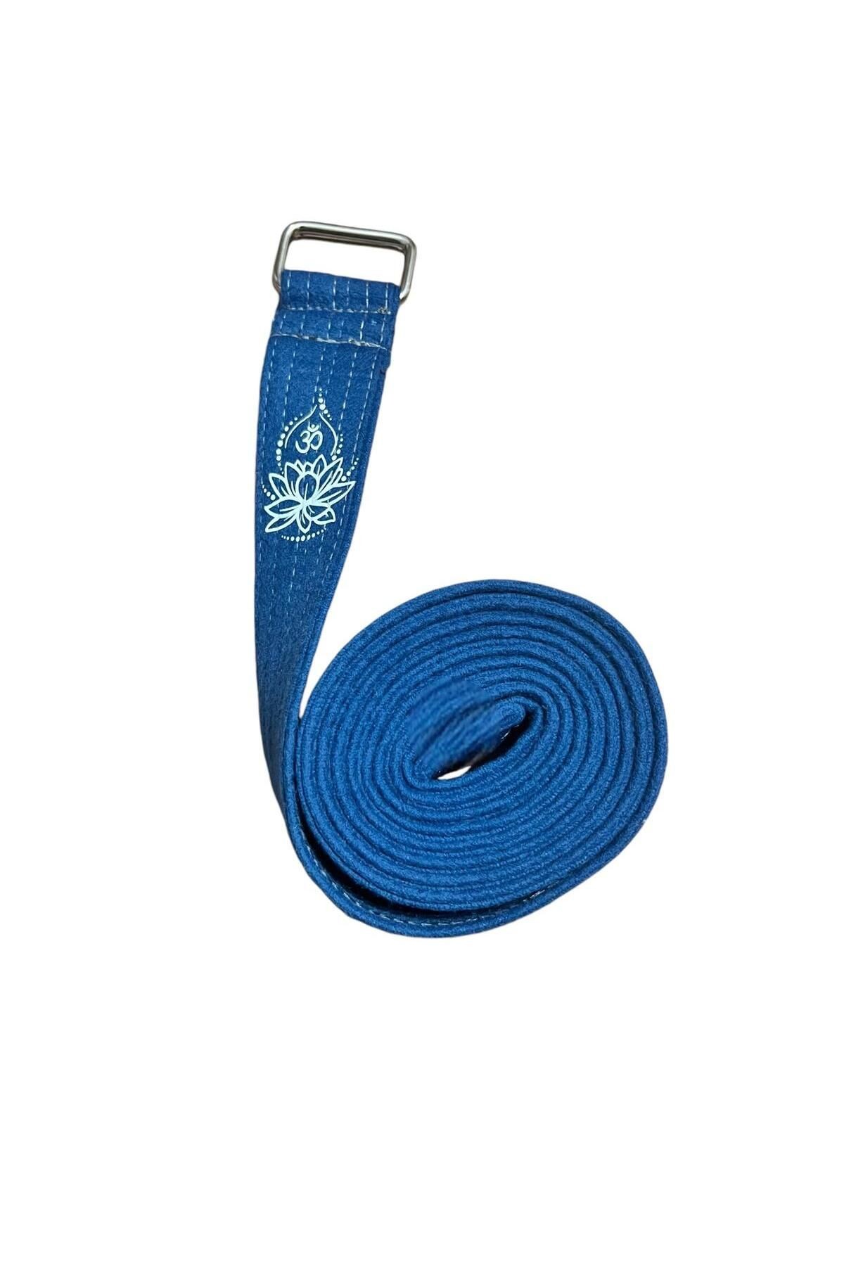 Lotus Çiçeği Baskılı Yoga Kemeri 200 Cm x 4,5 cm %100 Pamuklu
