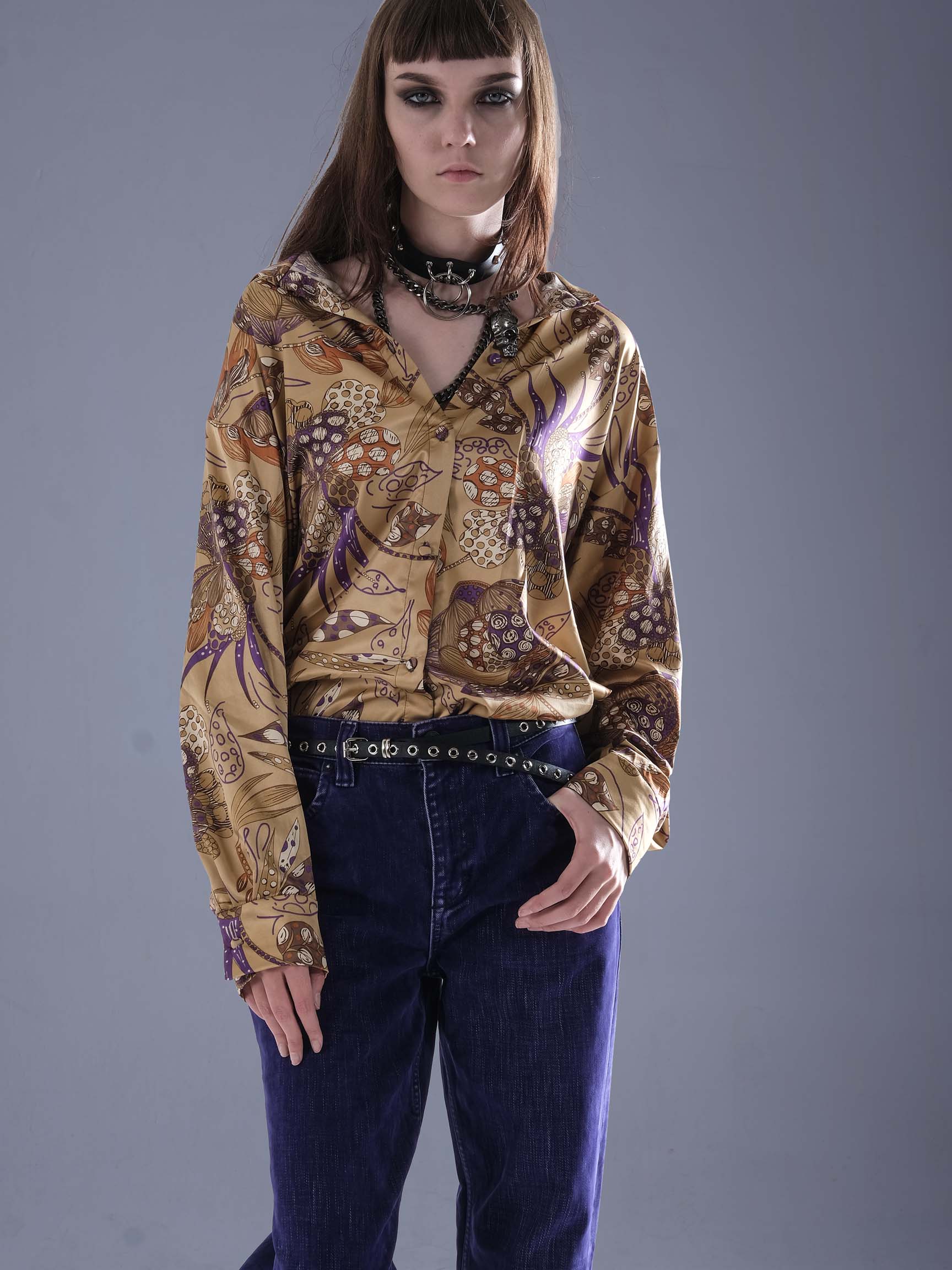  DESENLİ RELAKS SATEN KADIN GÖMLEK