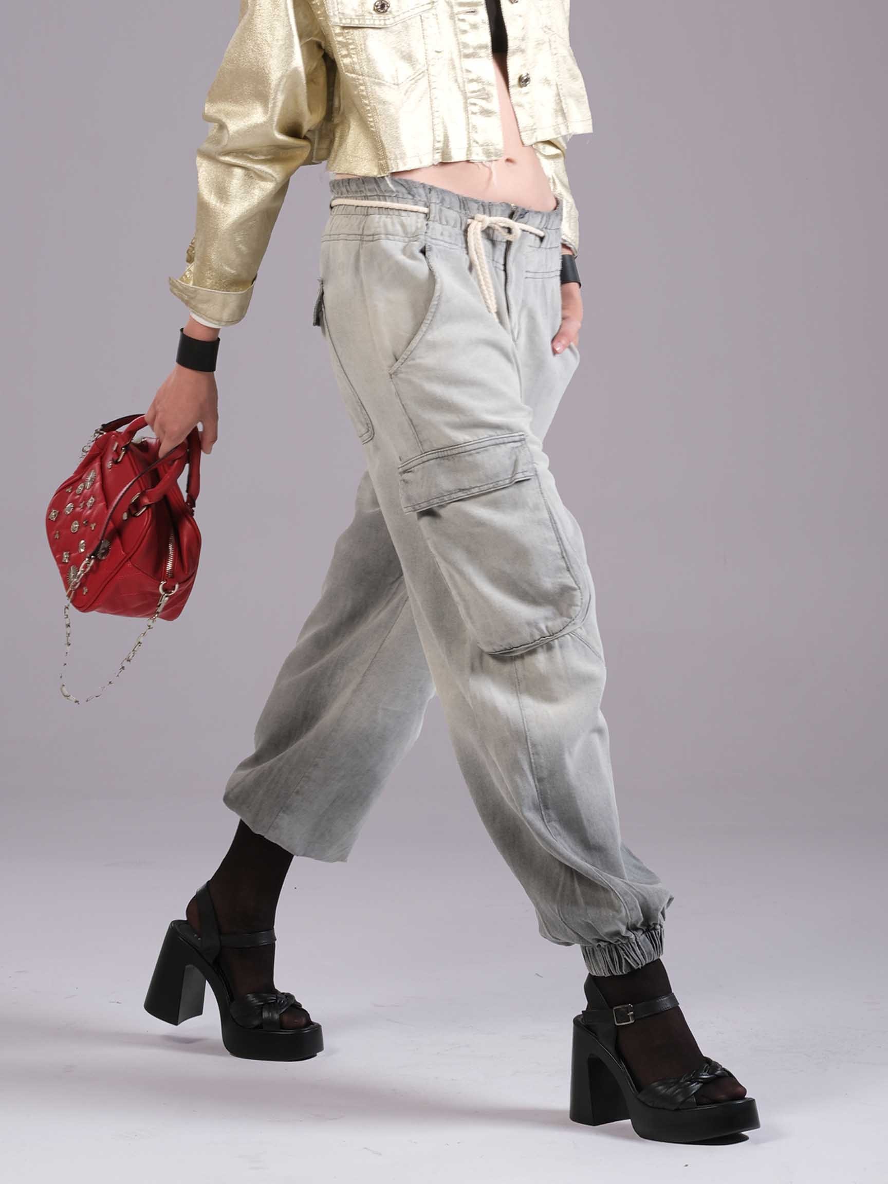 LOOSE CARGO JOGGER DENIM PANTOLON