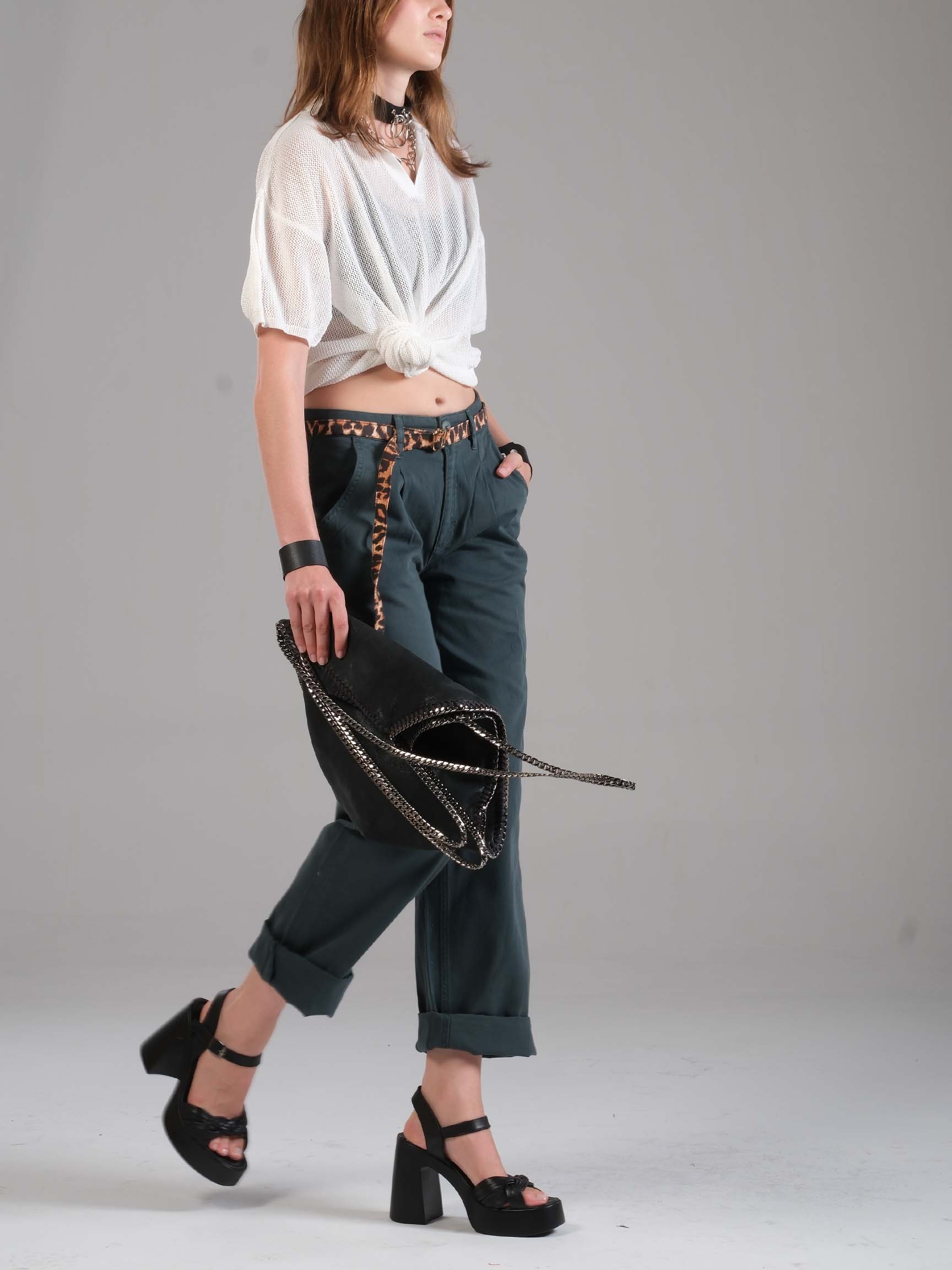 LOOSE MOM KADIN DENIM PANTOLON - Yeşil