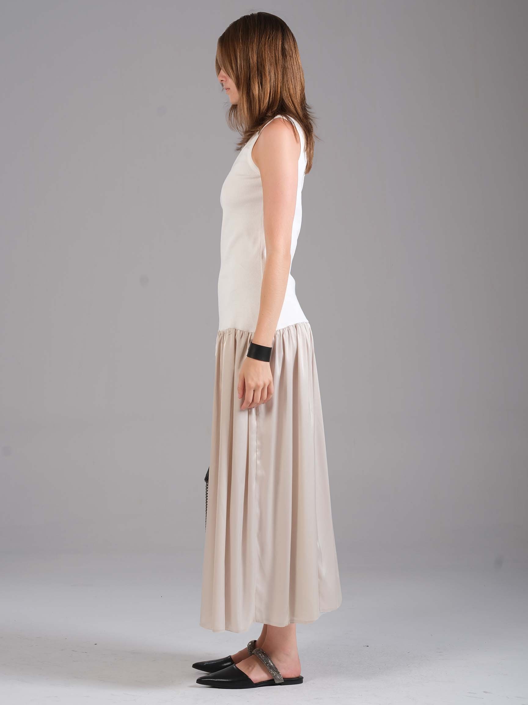 LONG SATIN DRESS WITH STRAPS