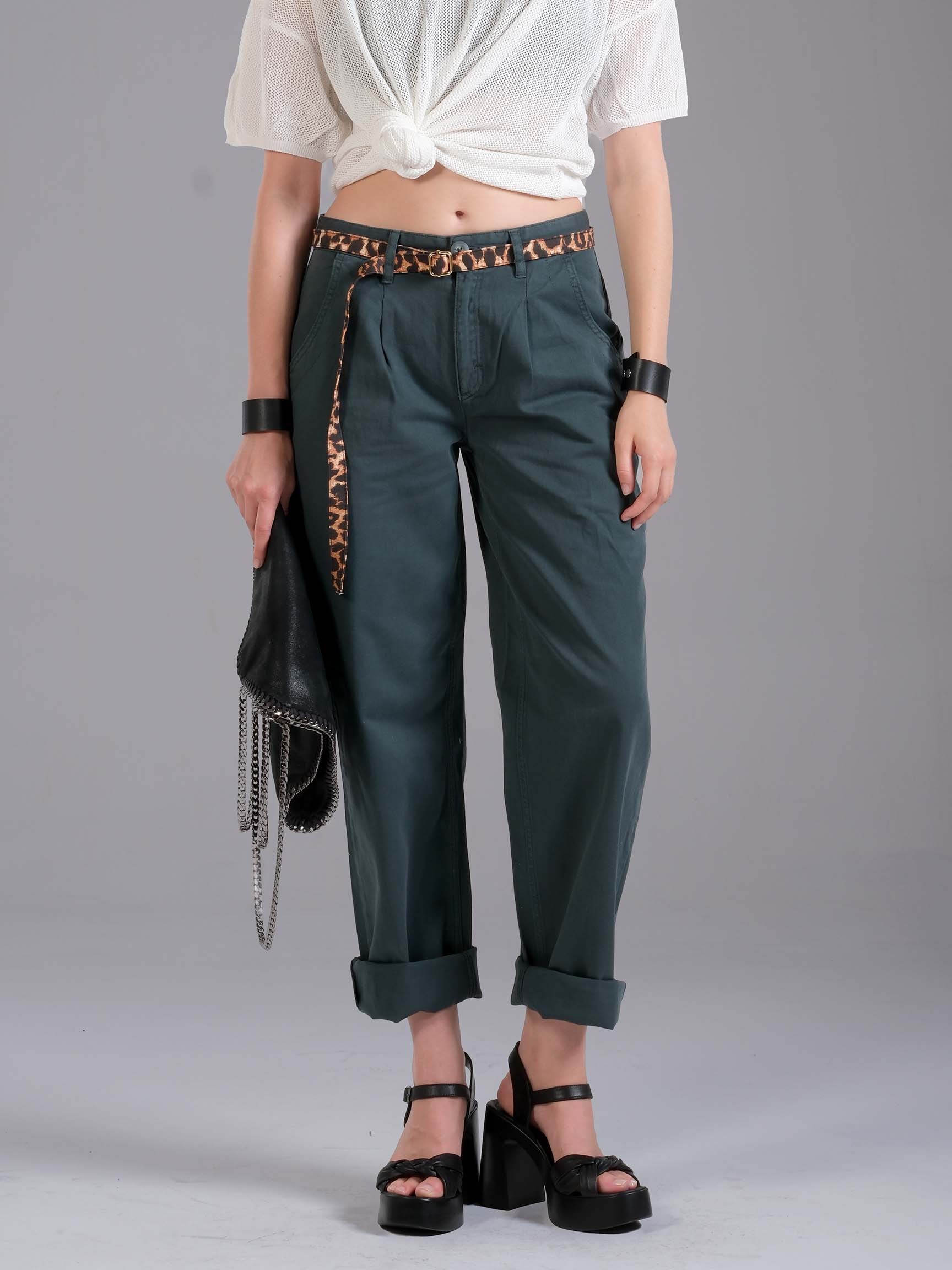 LOOSE MOM KADIN DENIM PANTOLON - Yeşil