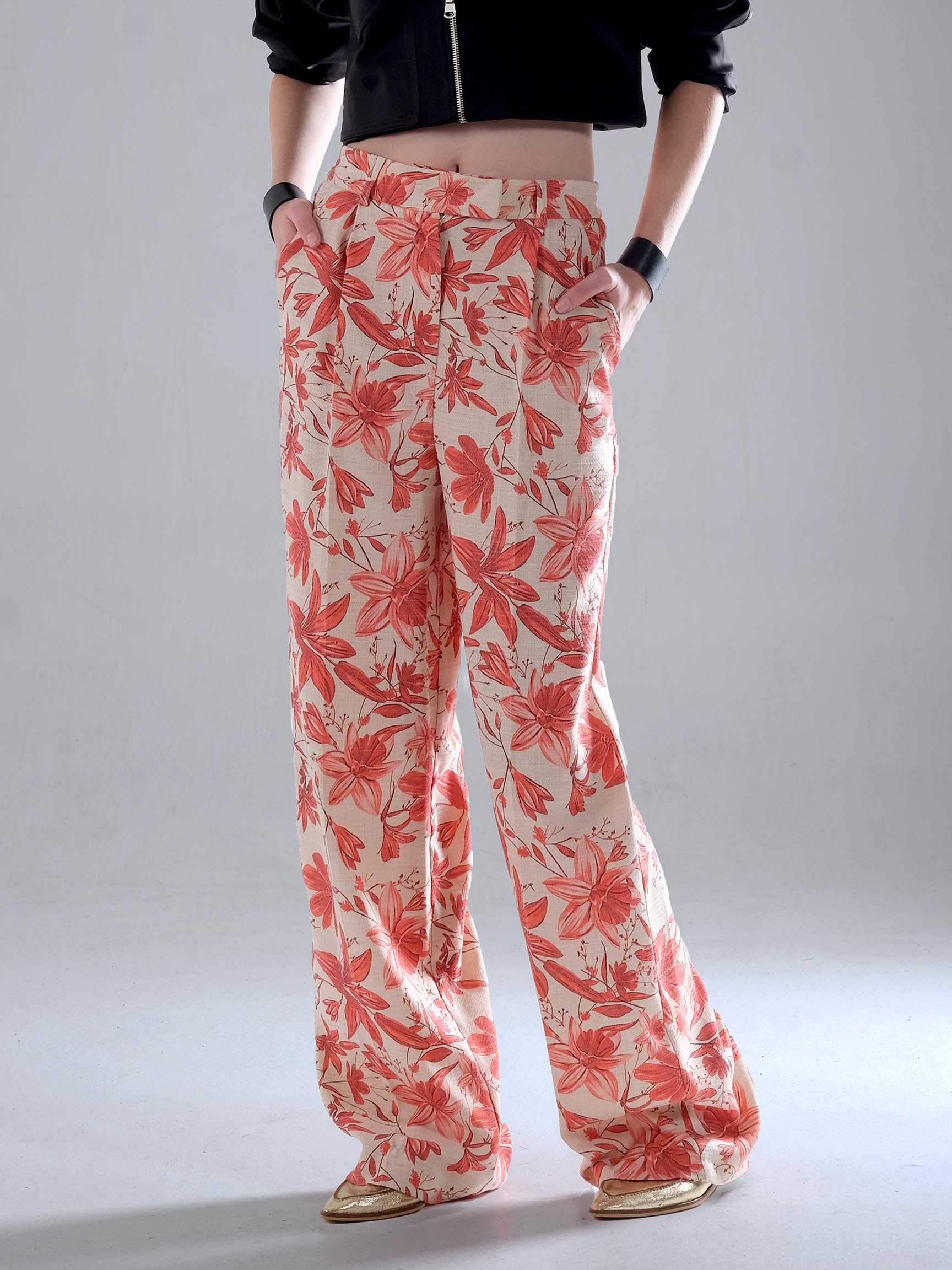 ÇİÇEK DESEN LOOSE KADIN PANTOLON