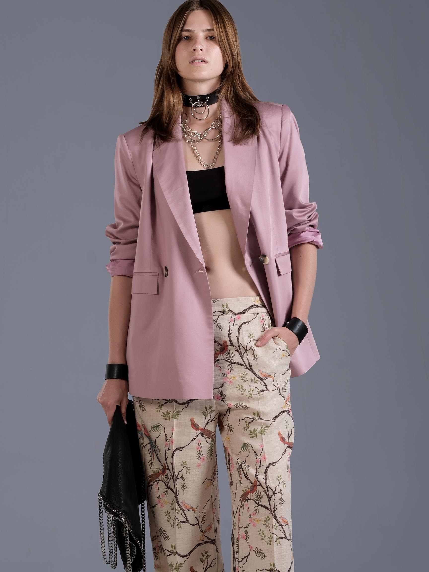 PARLAK DOKU KADIN CEKET