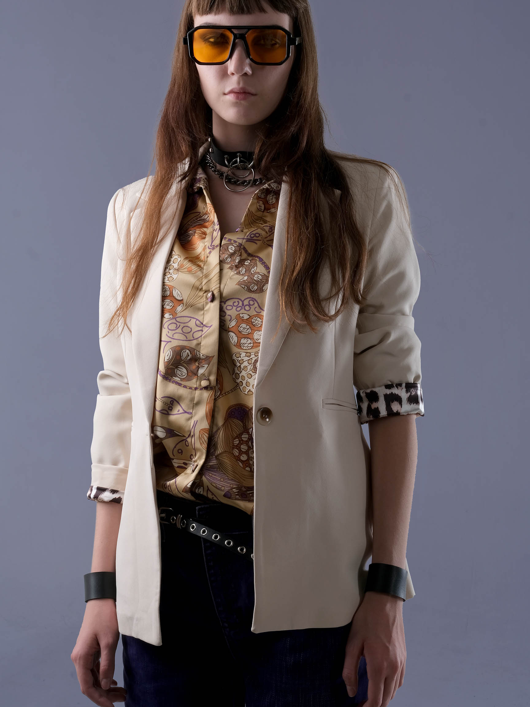 LEOPARD SLEEVE CUFF WOMAN JACKET