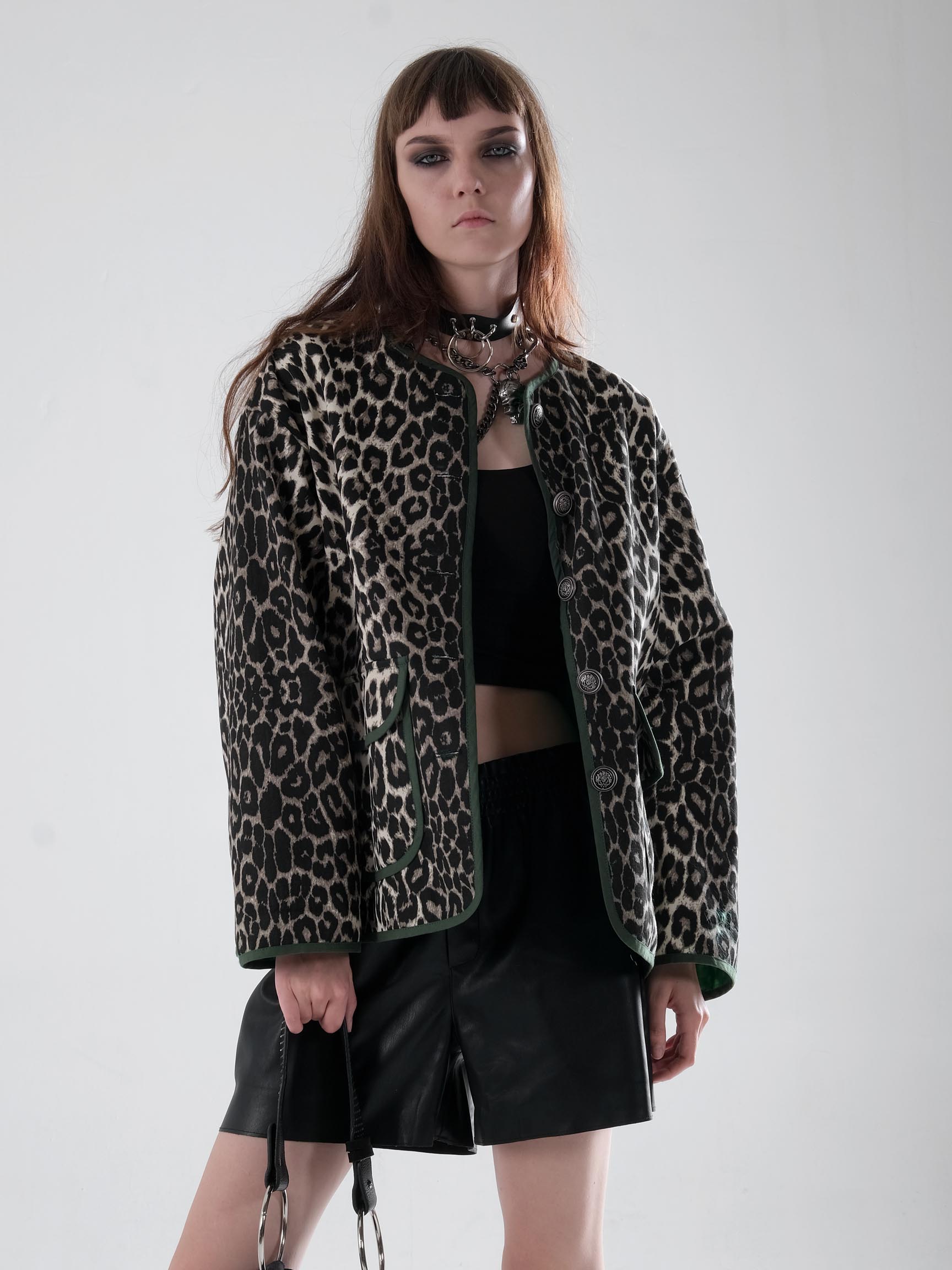 LEOPAR DESEN KADIN CEKET